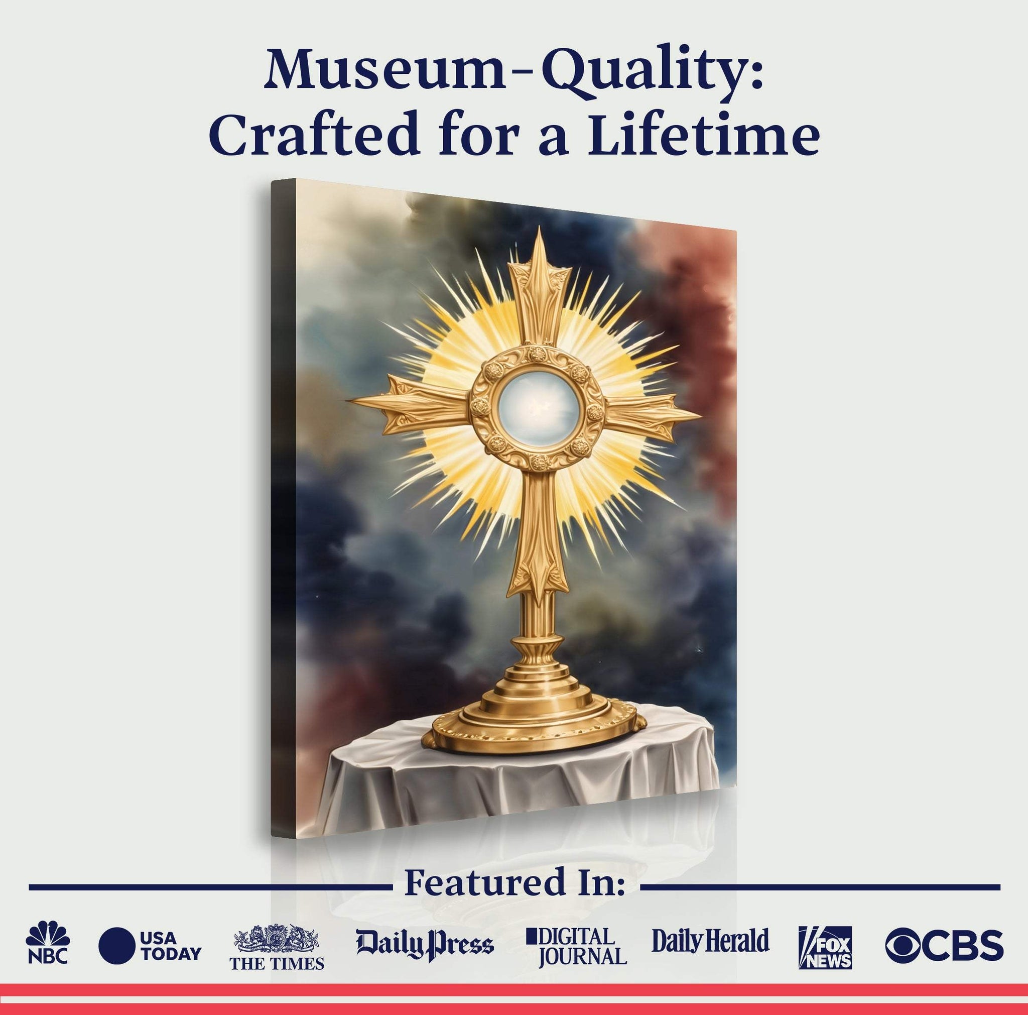 Holy Eucharist in Monstrance Faith Wall Art - Tailored Canvases - Flyclothing LLC