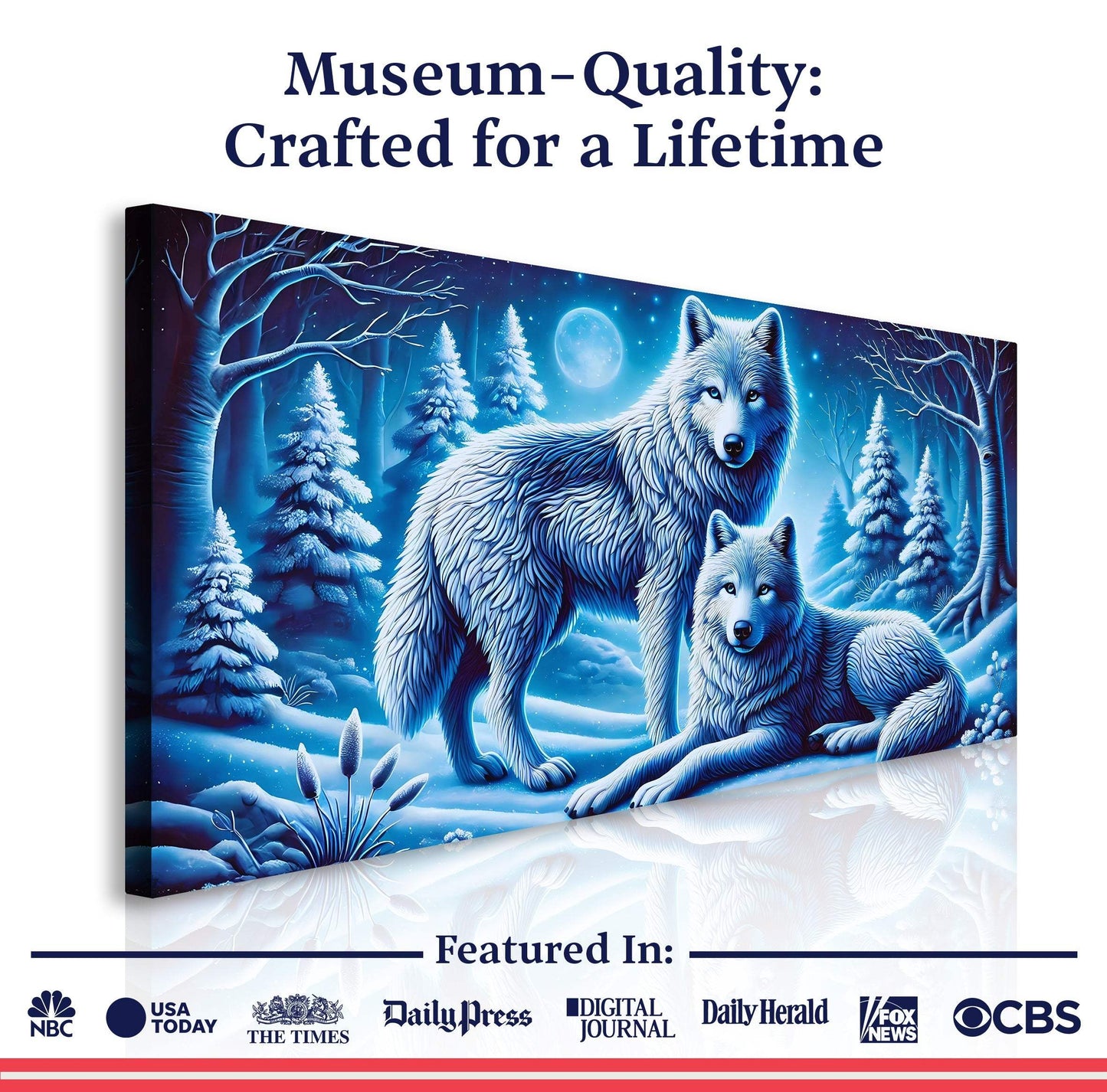 3D Wolves Wall Art II - Tailored Canvases - Flyclothing LLC