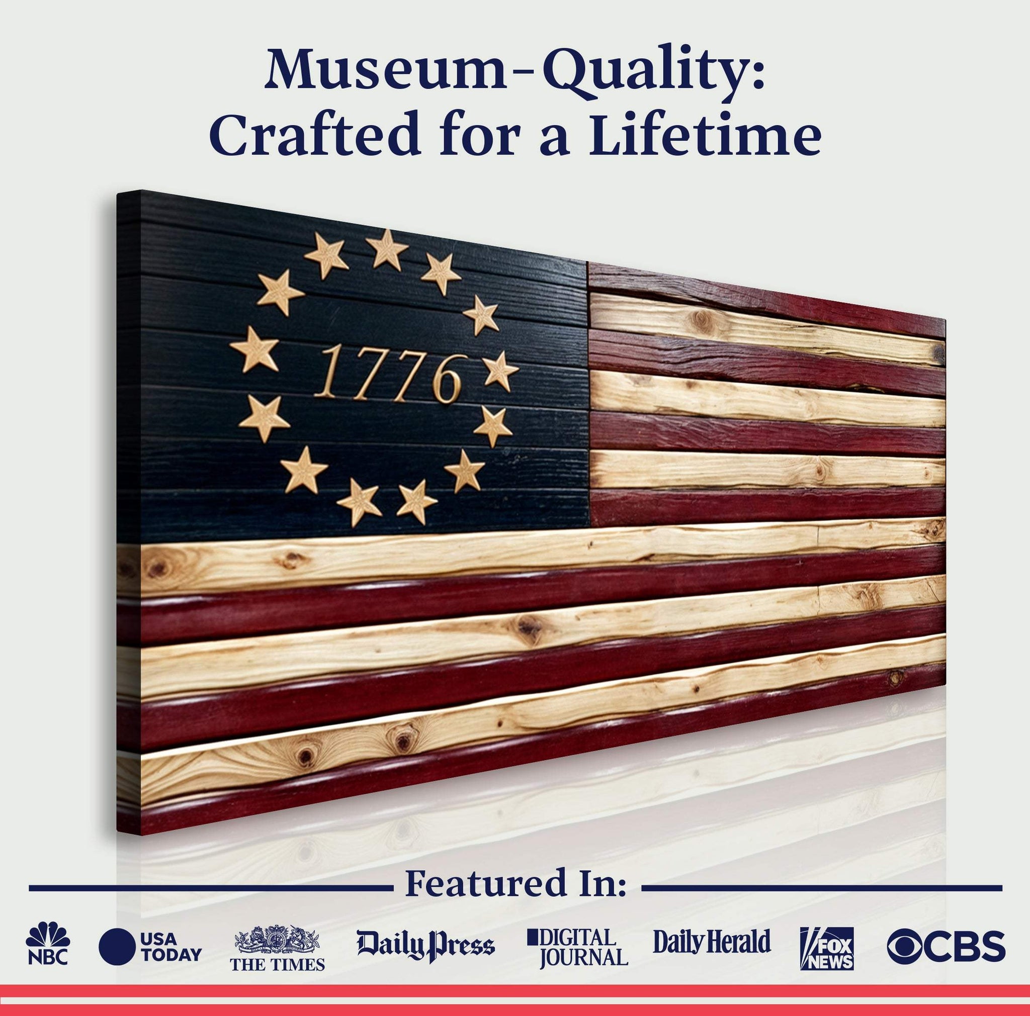 1776 American Flag Wall Art - Tailored Canvases - Flyclothing LLC