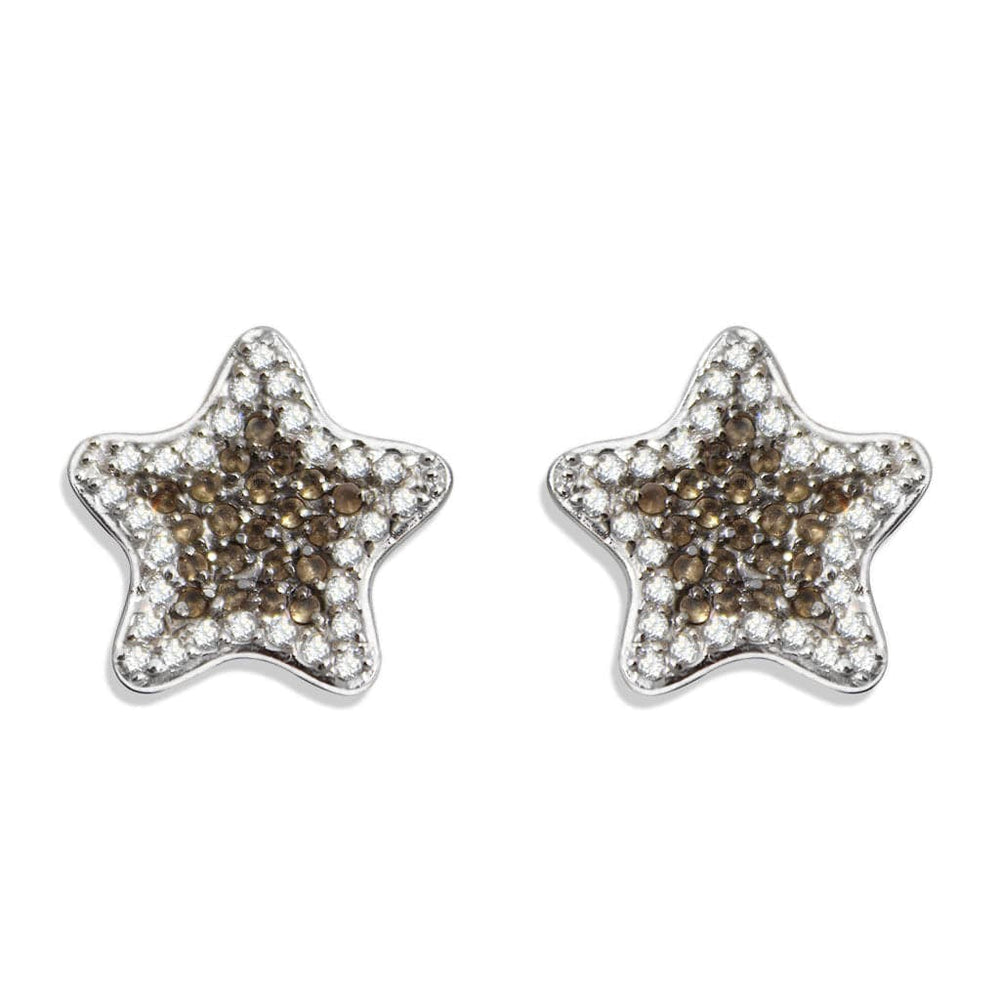 LOAS1384 - Rhodium Plating 925 Sterling Silver Earrings with AAA Grade CZ  in Clear and Black - Alamode