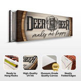 Deer And Beer Make Me Happy Hunting Sign II - Tailored Canvases - Flyclothing LLC