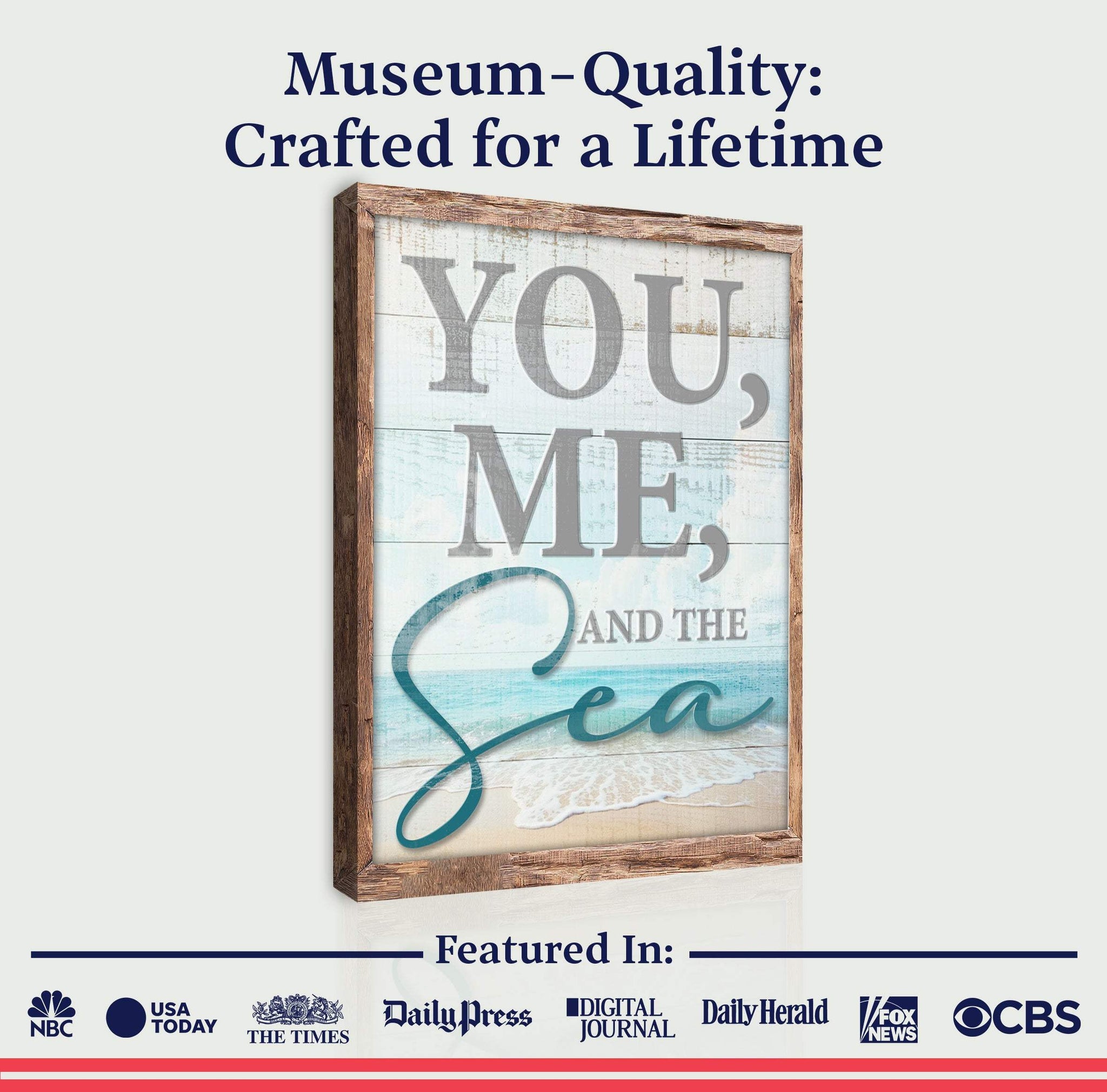 You Me and the Sea Coastal Sign II - Tailored Canvases - Flyclothing LLC