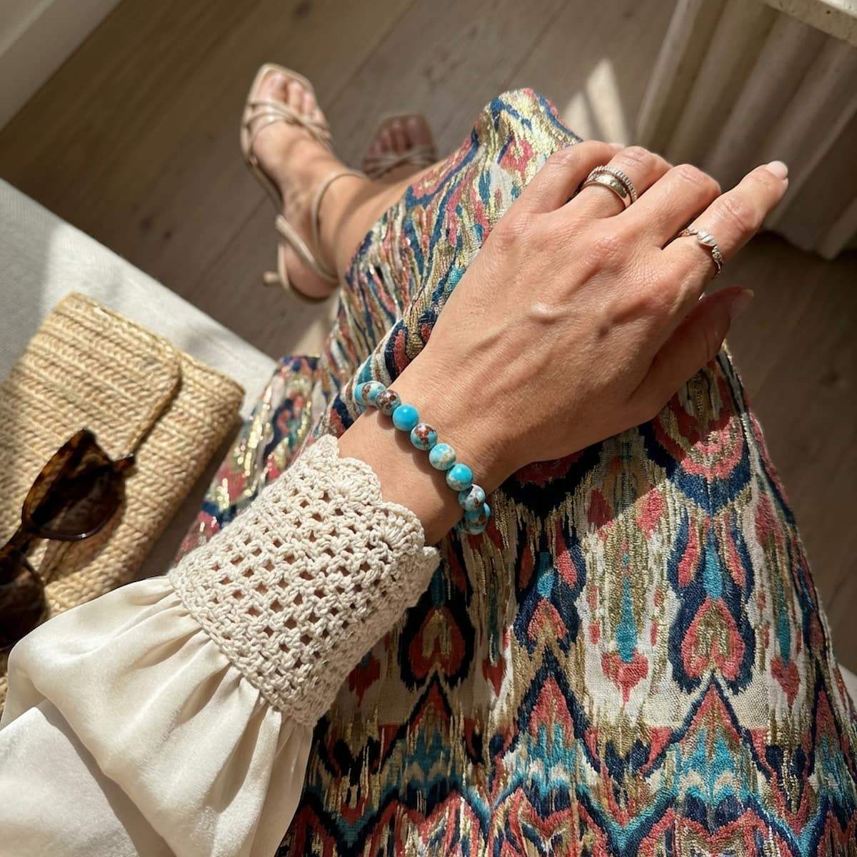 Empath’s Shield - Aqua Terra Jasper Bracelet - Conscious Items - Flyclothing LLC
