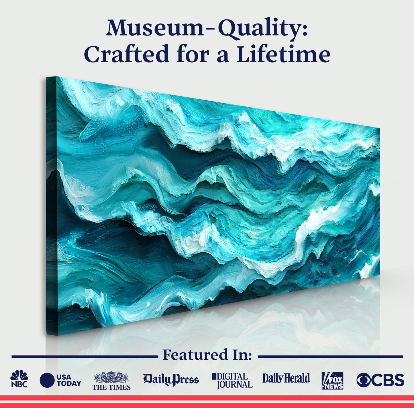 Blue Ocean Coastal Wall Art III - Tailored Canvases - Flyclothing LLC