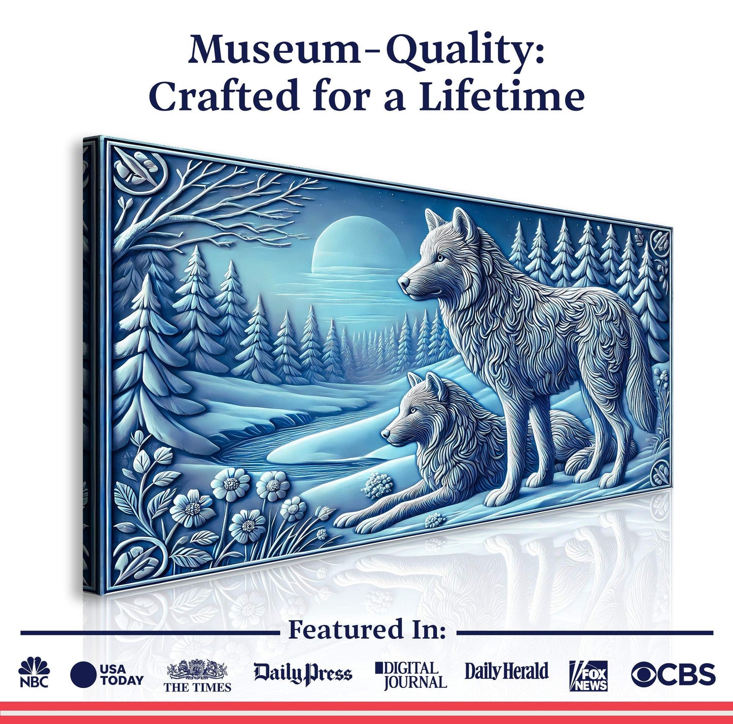 3D Wolves Wall Art VI - Tailored Canvases - Flyclothing LLC