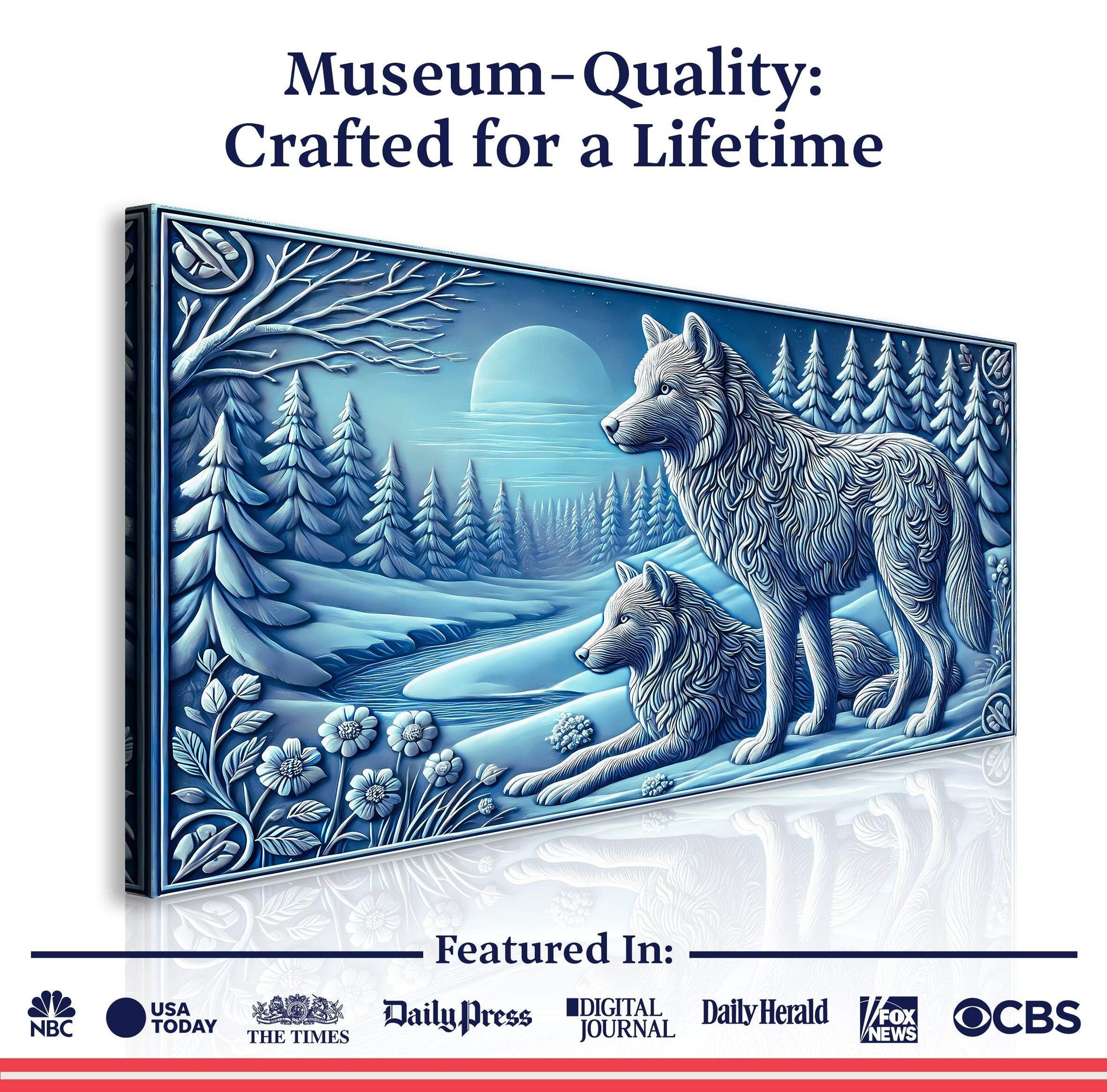 3D Wolves Wall Art VI - Tailored Canvases - Flyclothing LLC