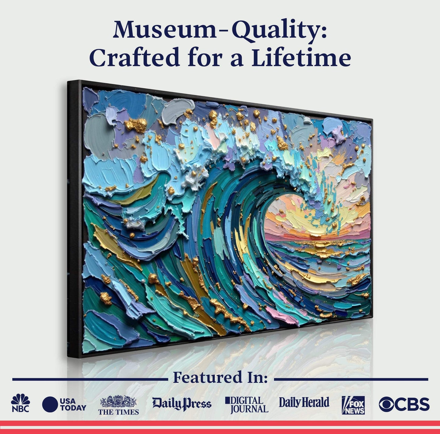 Golden Tide Wall Art - Tailored Canvases - Flyclothing LLC