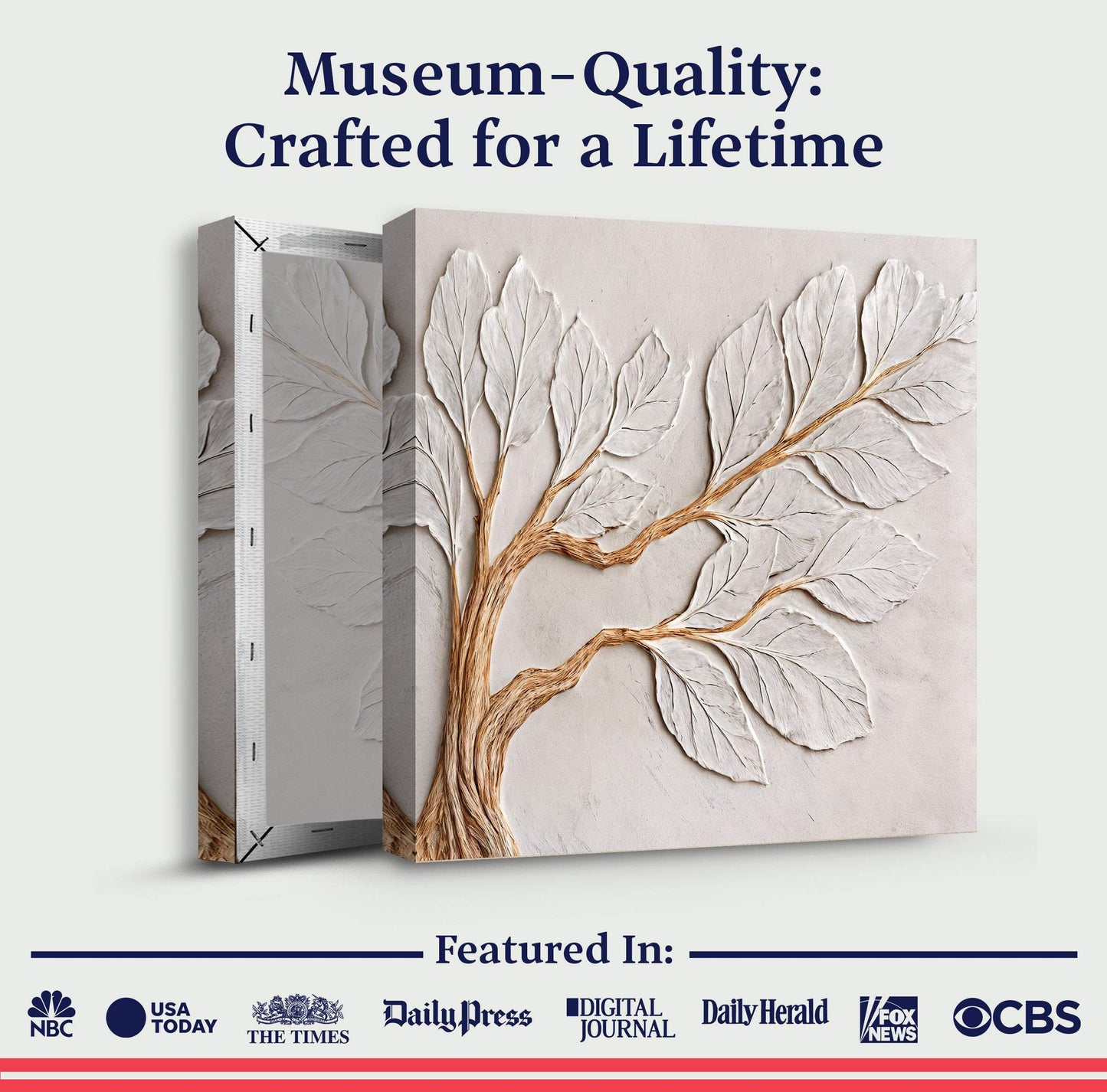 Calm In Ivory Clay Wall Art - Tailored Canvases - Flyclothing LLC