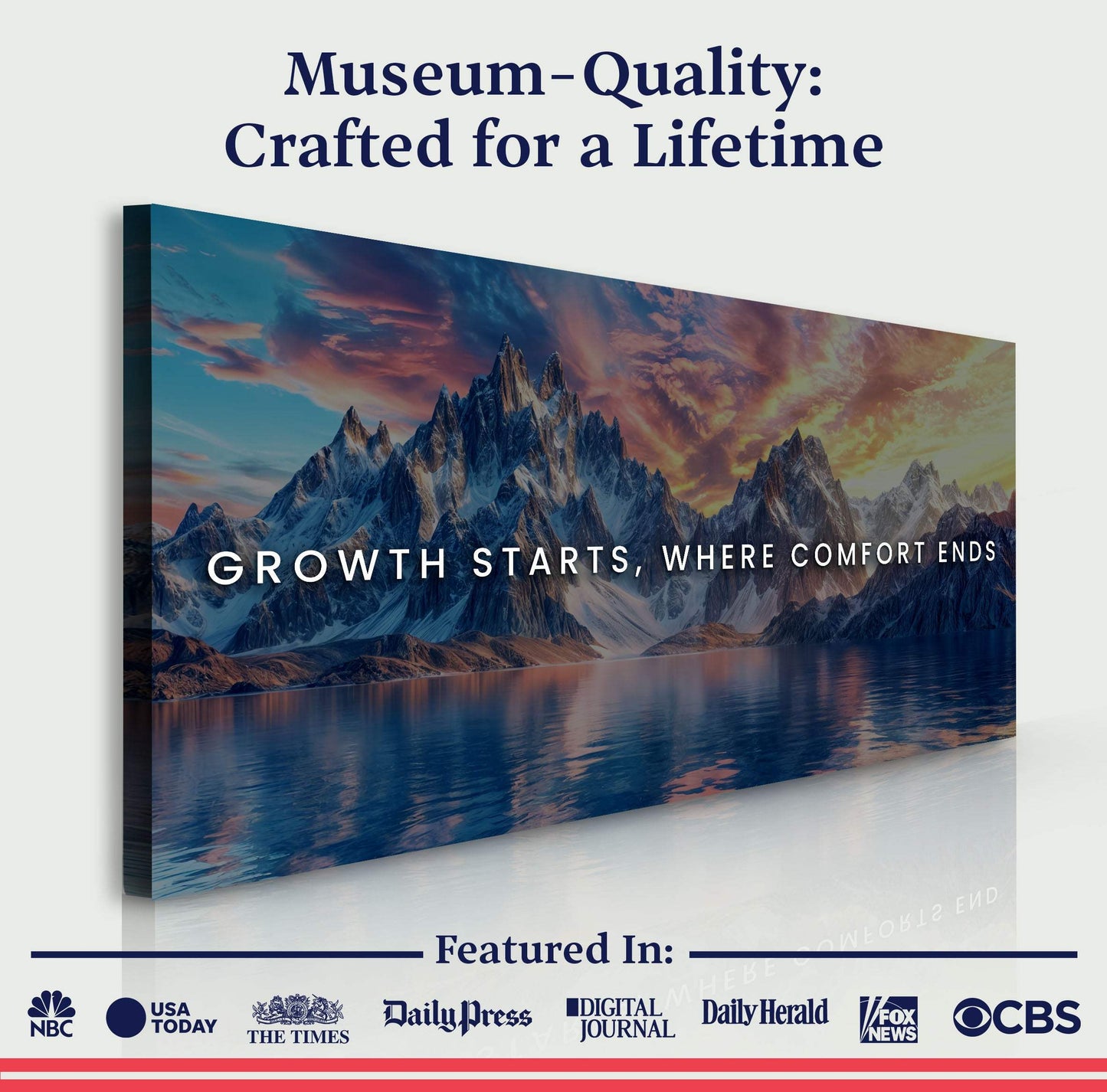 Growth Starts Where Comfort Ends Motivational Wall Sign - Tailored Canvases - Flyclothing LLC