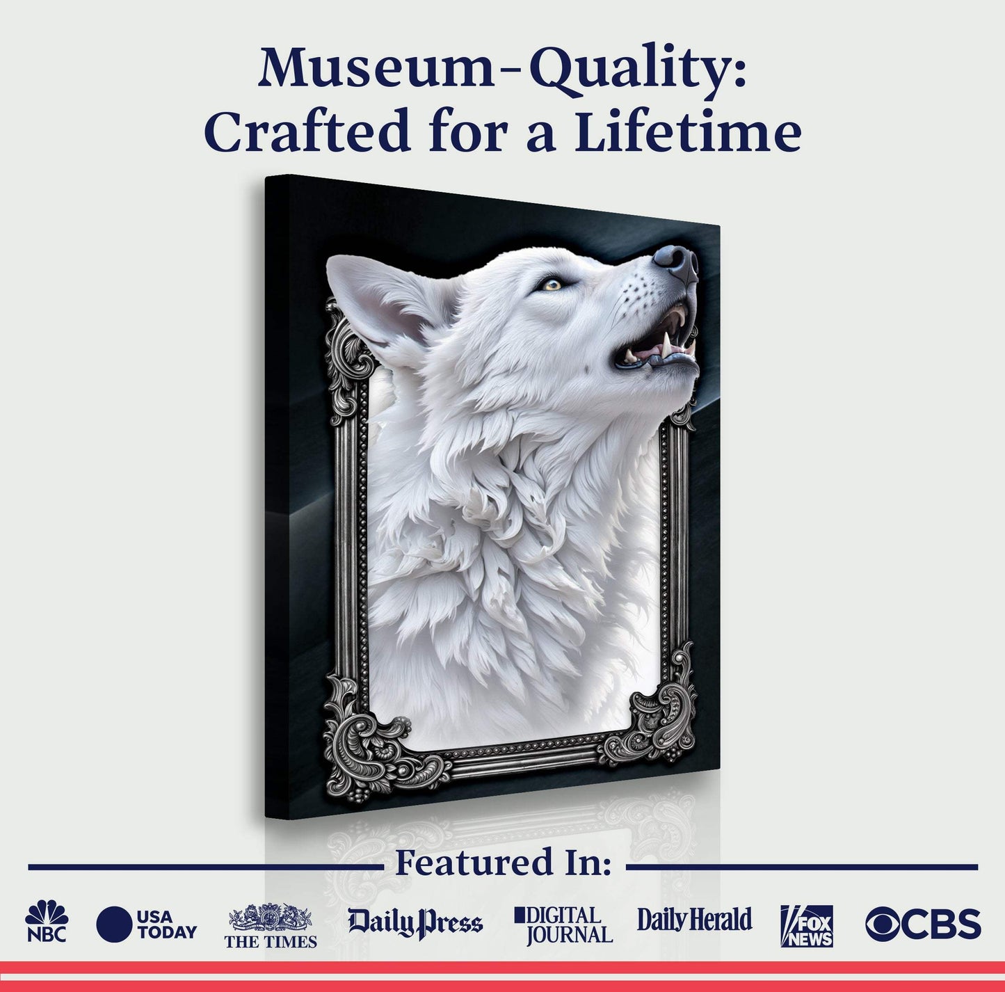 3D Wolf Wall Art III - Tailored Canvases - Flyclothing LLC