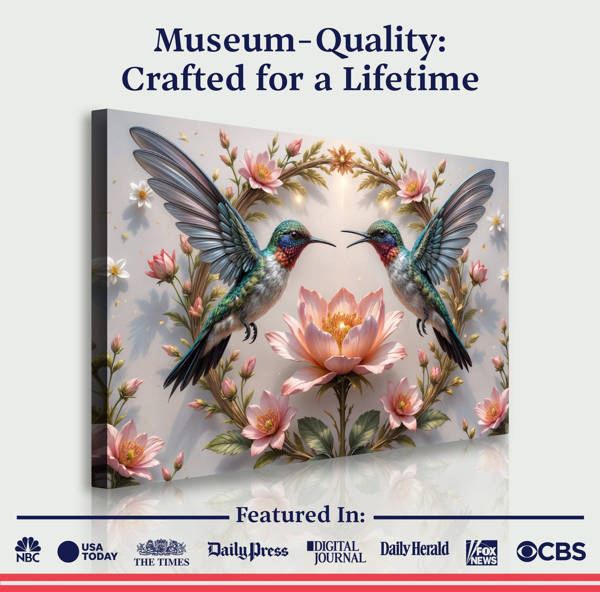 3D Hummingbirds Wall Art VI - Tailored Canvases - Flyclothing LLC