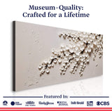 White Cherry Blossom Wall Art - Tailored Canvases - Flyclothing LLC