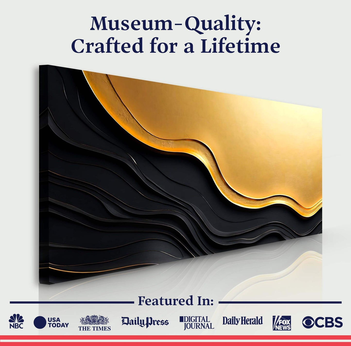 Black And Gold Minimalist Abstract V - Tailored Canvases - Flyclothing LLC