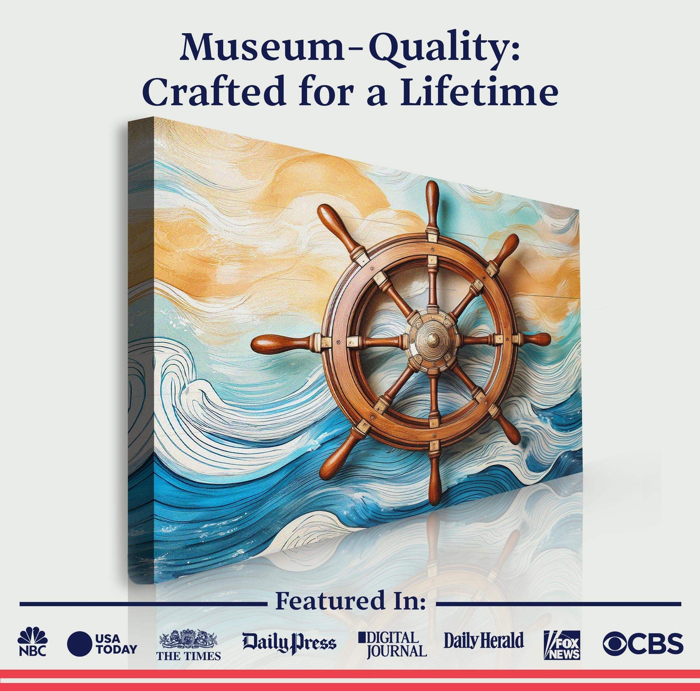 Sailboat Ship Wheel Coastal Wall Art II - Tailored Canvases - Flyclothing LLC