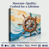 Sailboat Ship Wheel Coastal Wall Art II - Tailored Canvases - Flyclothing LLC