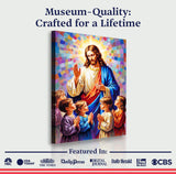 Jesus Praying With Kids Faith Wall Art - Tailored Canvases - Flyclothing LLC