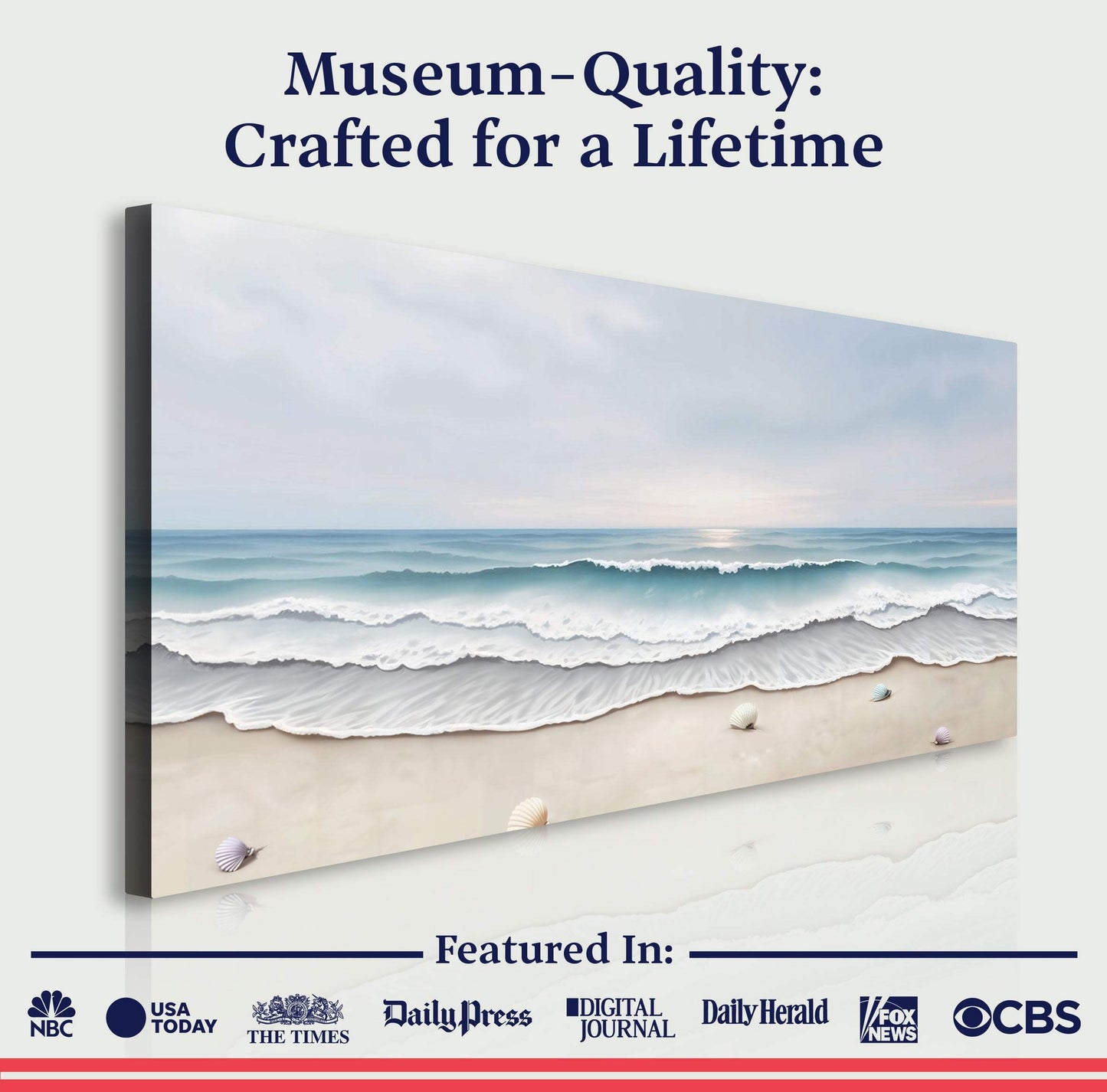 Serene Ocean Wave Coastal Wall Art III - Tailored Canvases - Flyclothing LLC