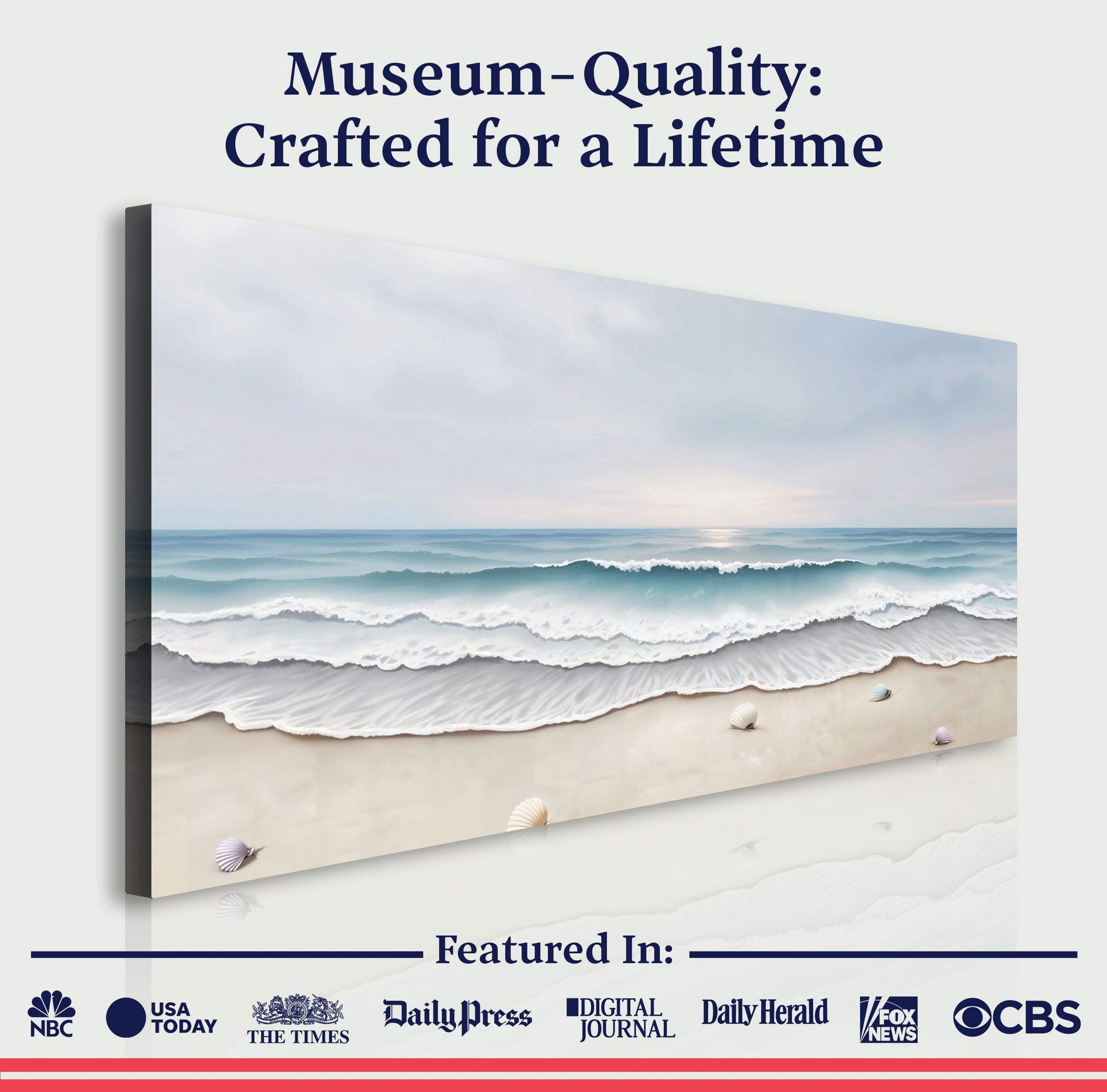 Serene Ocean Wave Coastal Wall Art III - Tailored Canvases - Flyclothing LLC