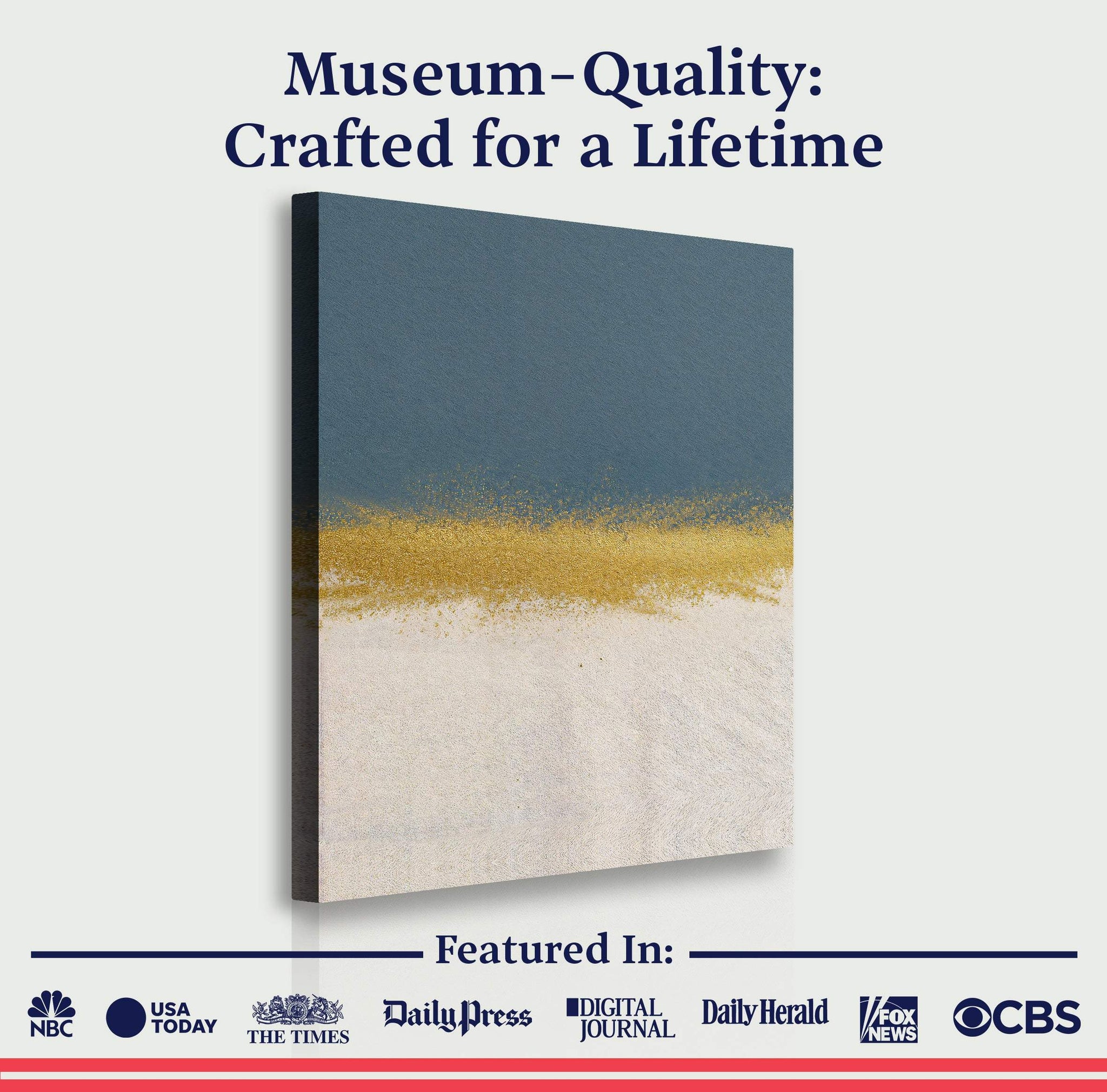 Minimalist Blue and Gold Wall Art - Tailored Canvases - Flyclothing LLC