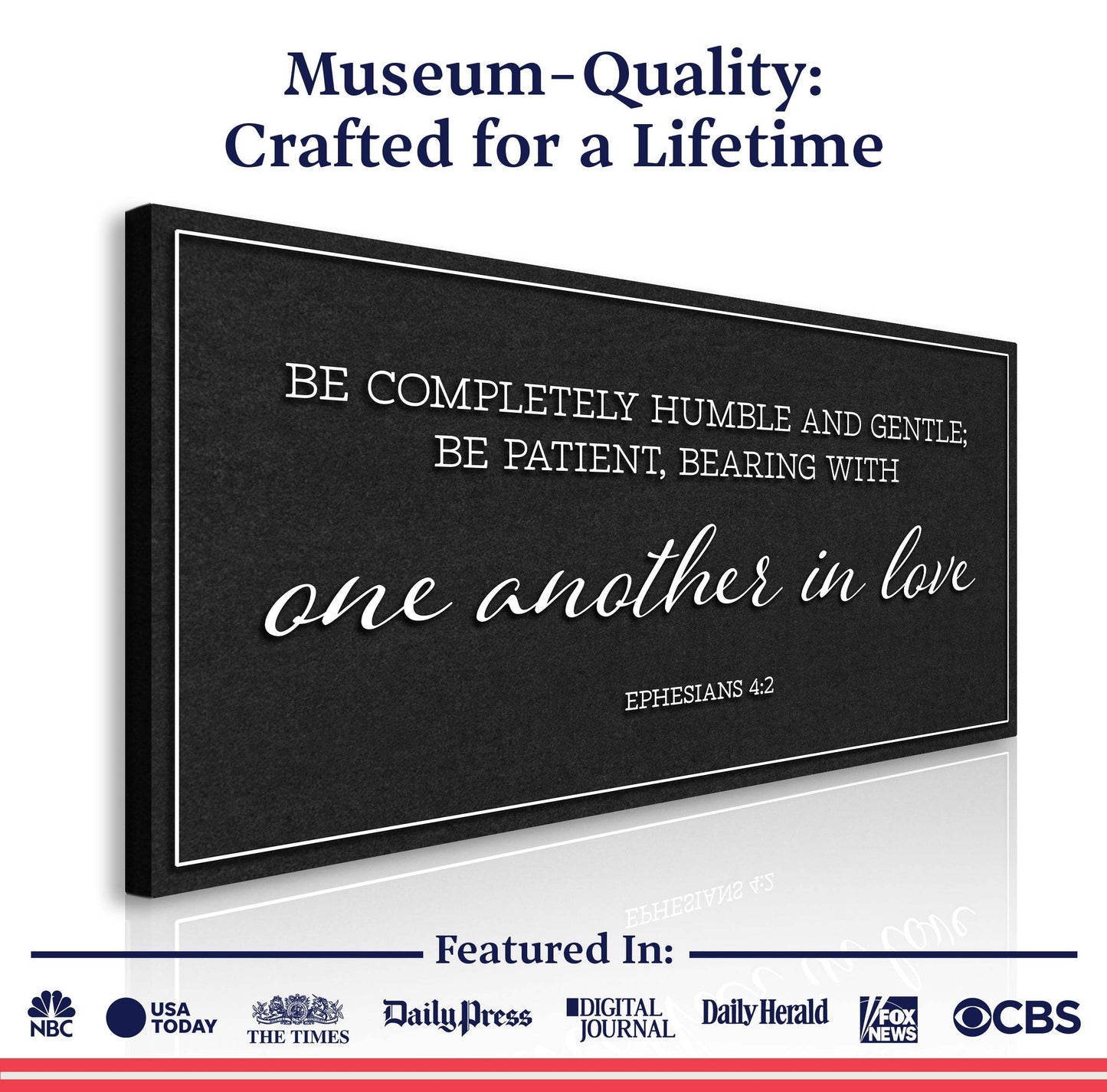 Be Completely Humble And Gentle - Ephesians 4:2 Faith Sign II - Tailored Canvases - Flyclothing LLC