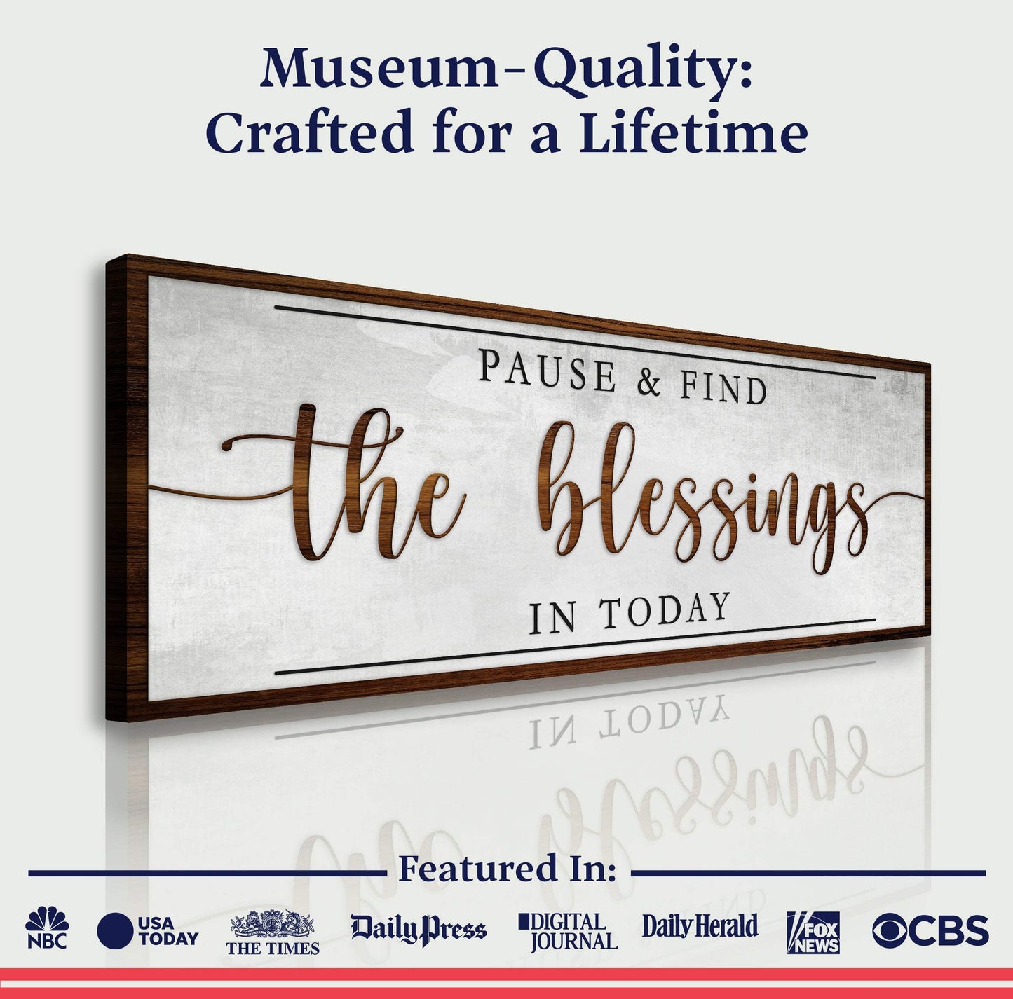 Pause & Find The Blessings In Today Faith Sign - Tailored Canvases - Flyclothing LLC