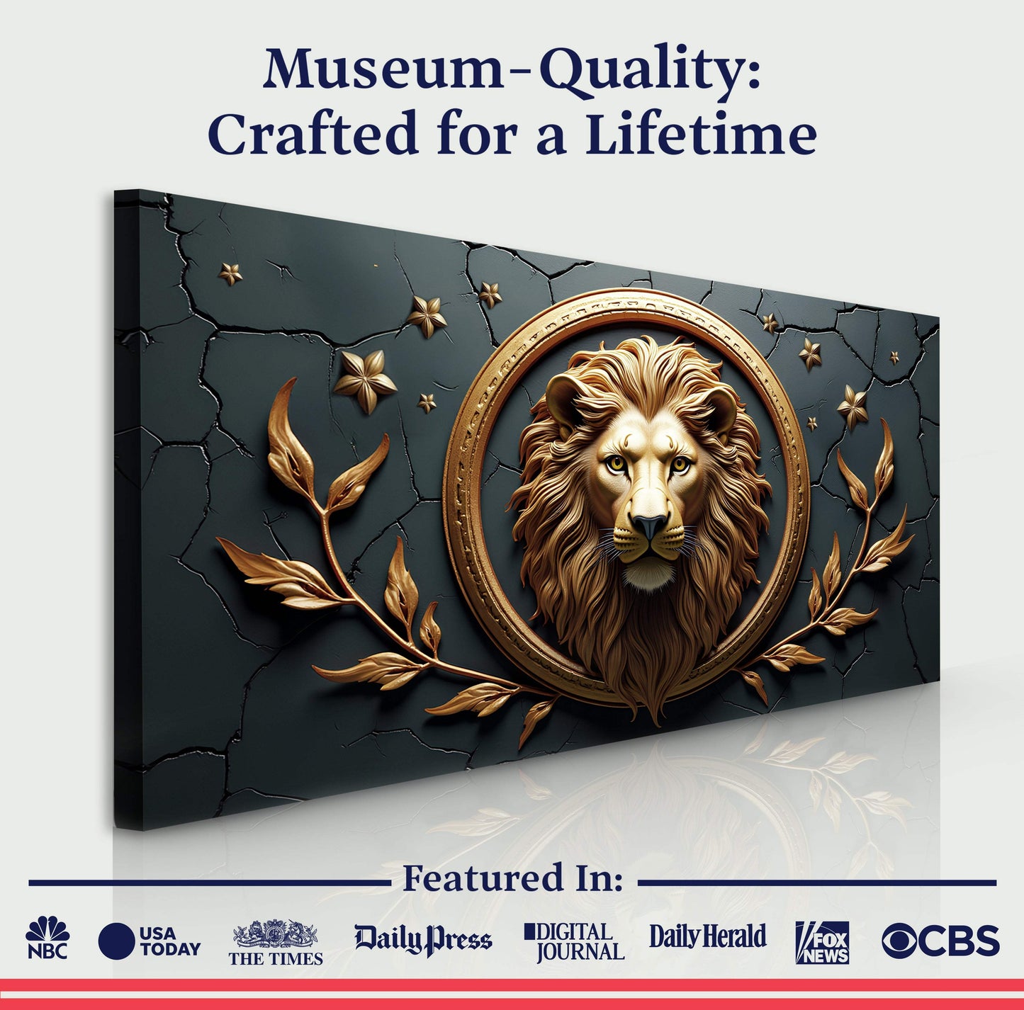 3D Majestic Lion Wall Art - Tailored Canvases - Flyclothing LLC