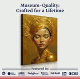 Woman's Golden Serenity Wall Art - Tailored Canvases - Flyclothing LLC