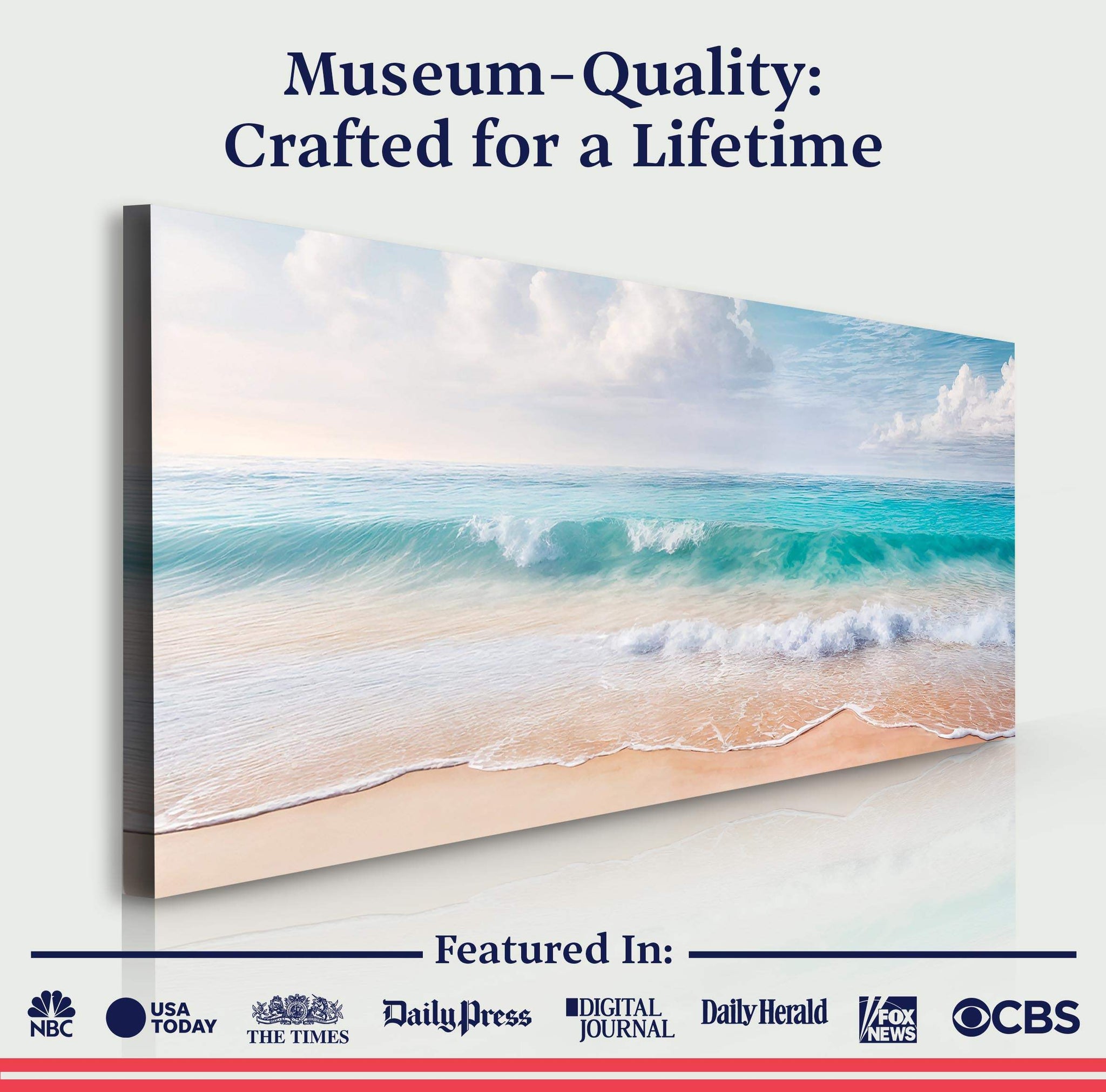 Serene Ocean Wave Coastal Wall Art XII - Tailored Canvases - Flyclothing LLC