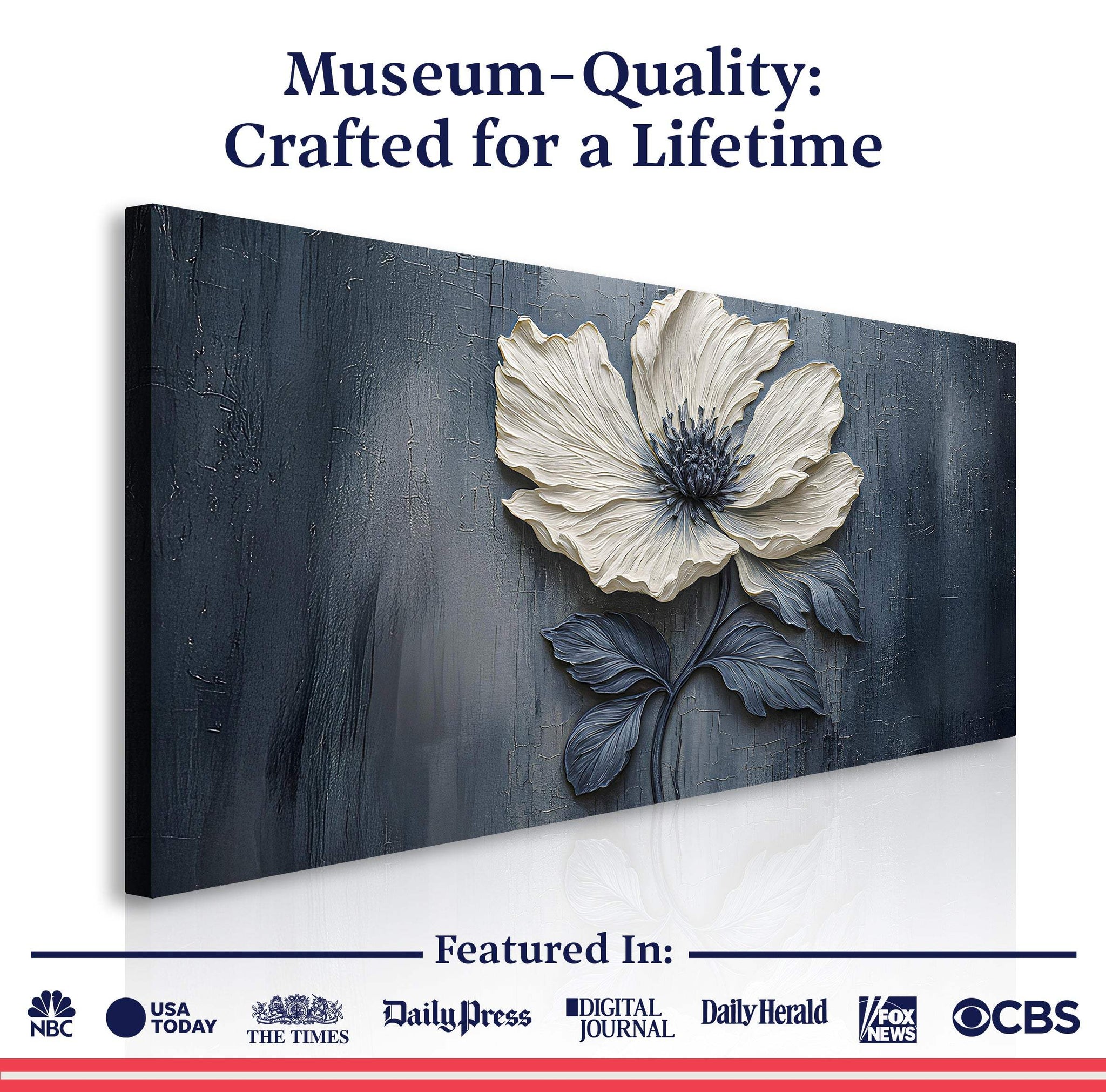 Floral Clay Relief Wall Art - Tailored Canvases - Flyclothing LLC