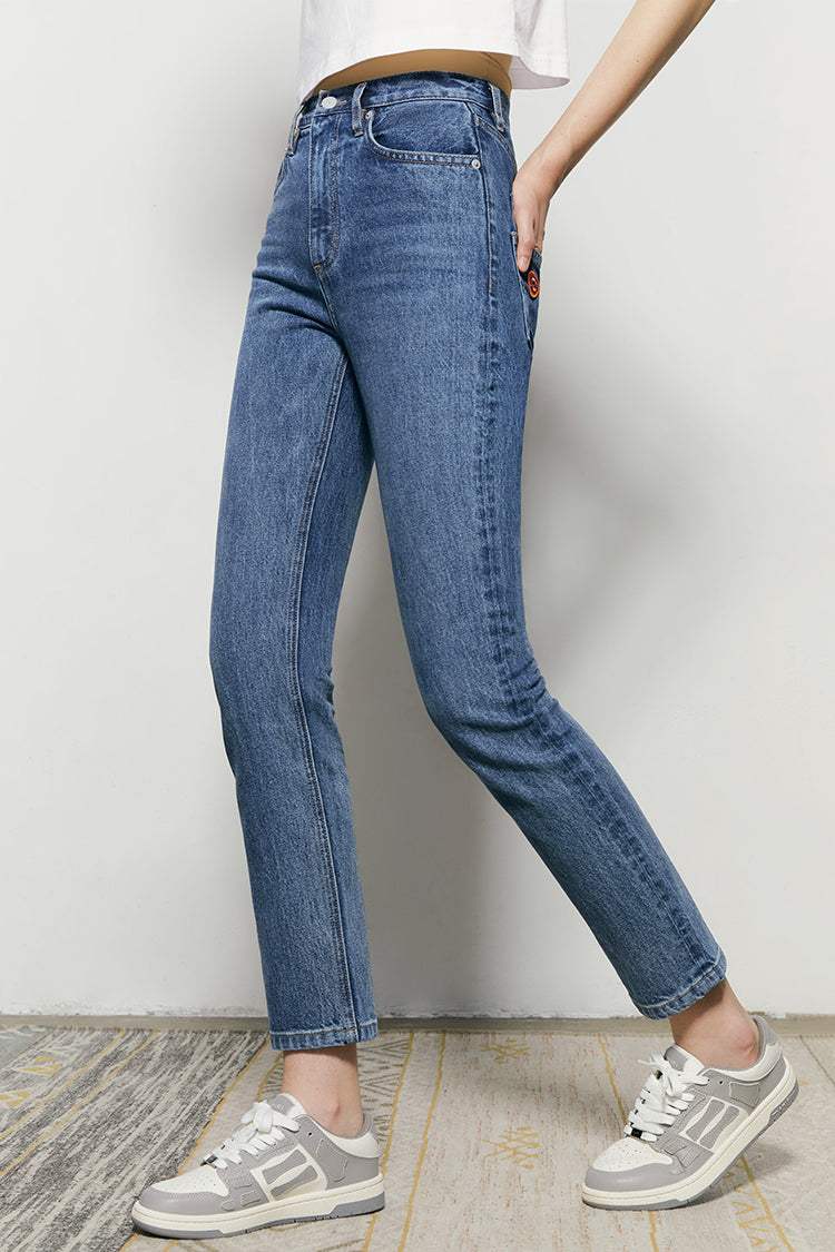 Two Shots High Rise Straight Crop Jeans HJ013 - Hey Joanie - Flyclothing LLC
