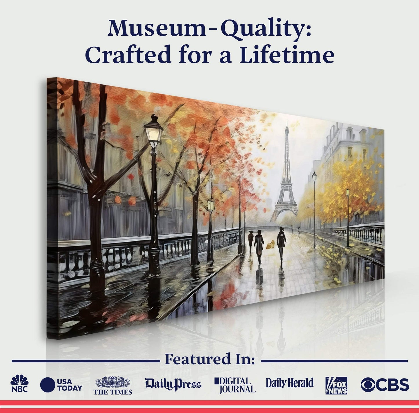 Parisian Rain Cityscape Wall Art - Tailored Canvases - Flyclothing LLC