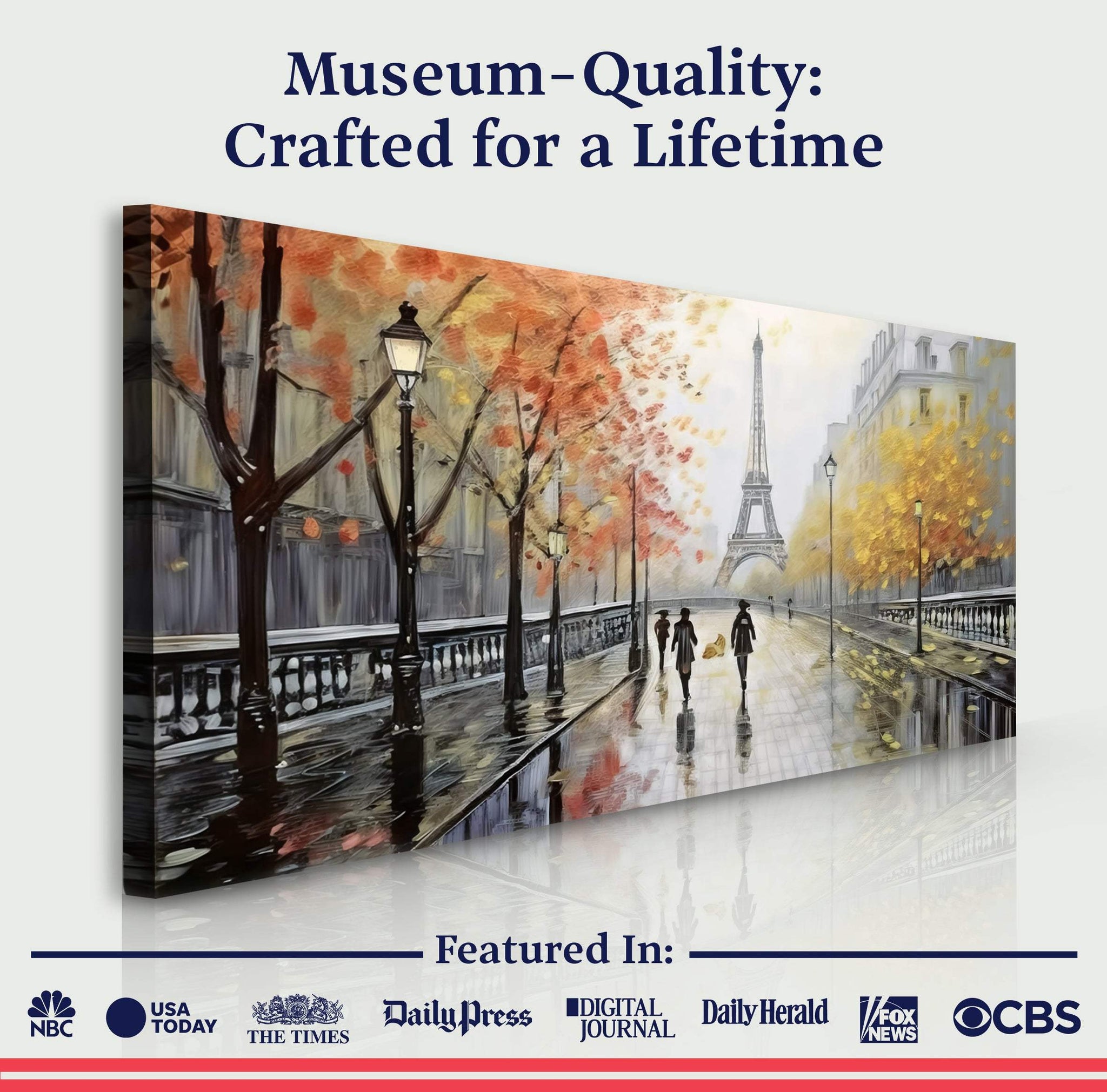 Parisian Rain Cityscape Wall Art - Tailored Canvases - Flyclothing LLC