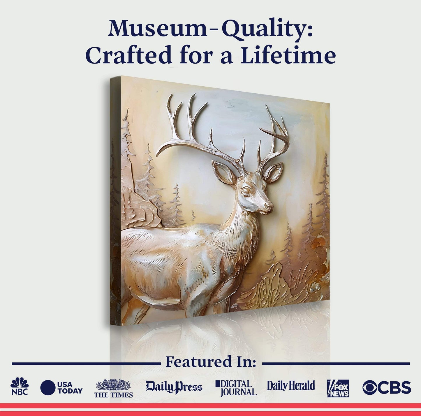 3D Deer Wall Art - Tailored Canvases - Flyclothing LLC