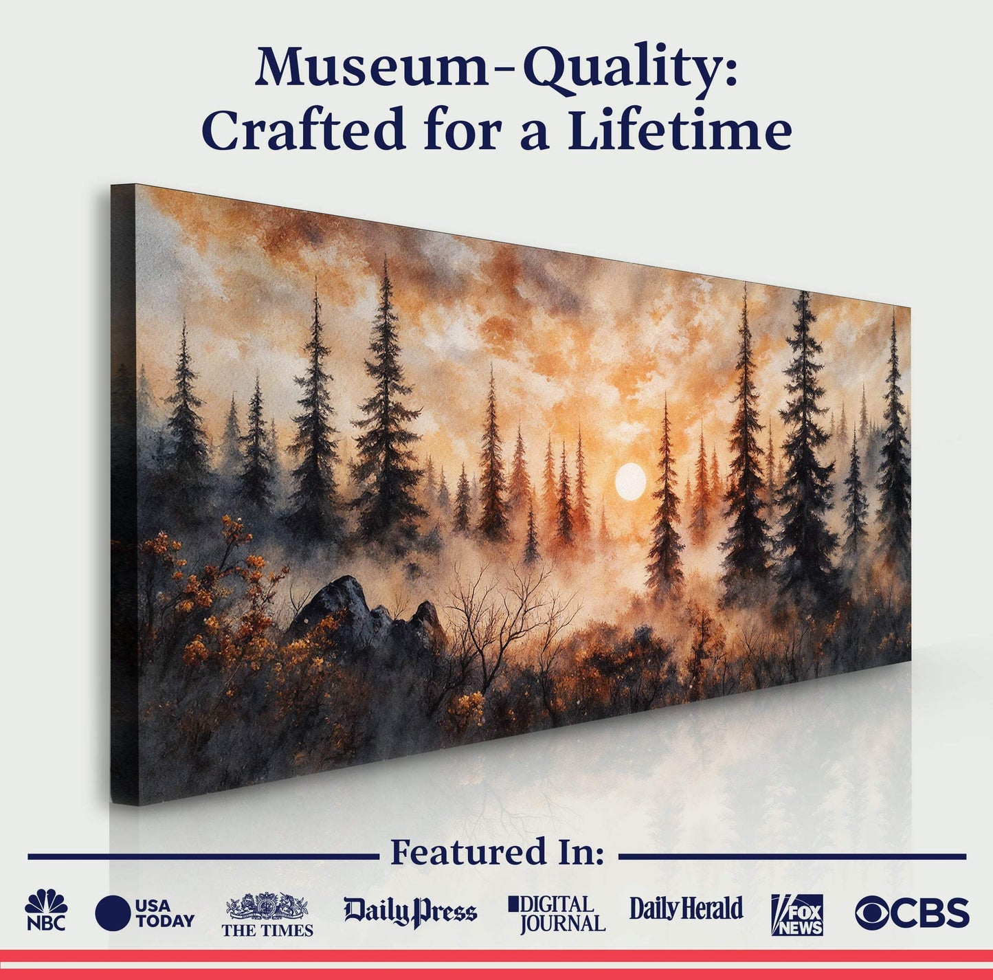 Rustic Forest Sunset Wall Art - Tailored Canvases - Flyclothing LLC