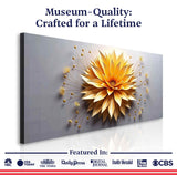 Golden Dandelion Minimalist Abstract Wall Art - Tailored Canvases - Flyclothing LLC