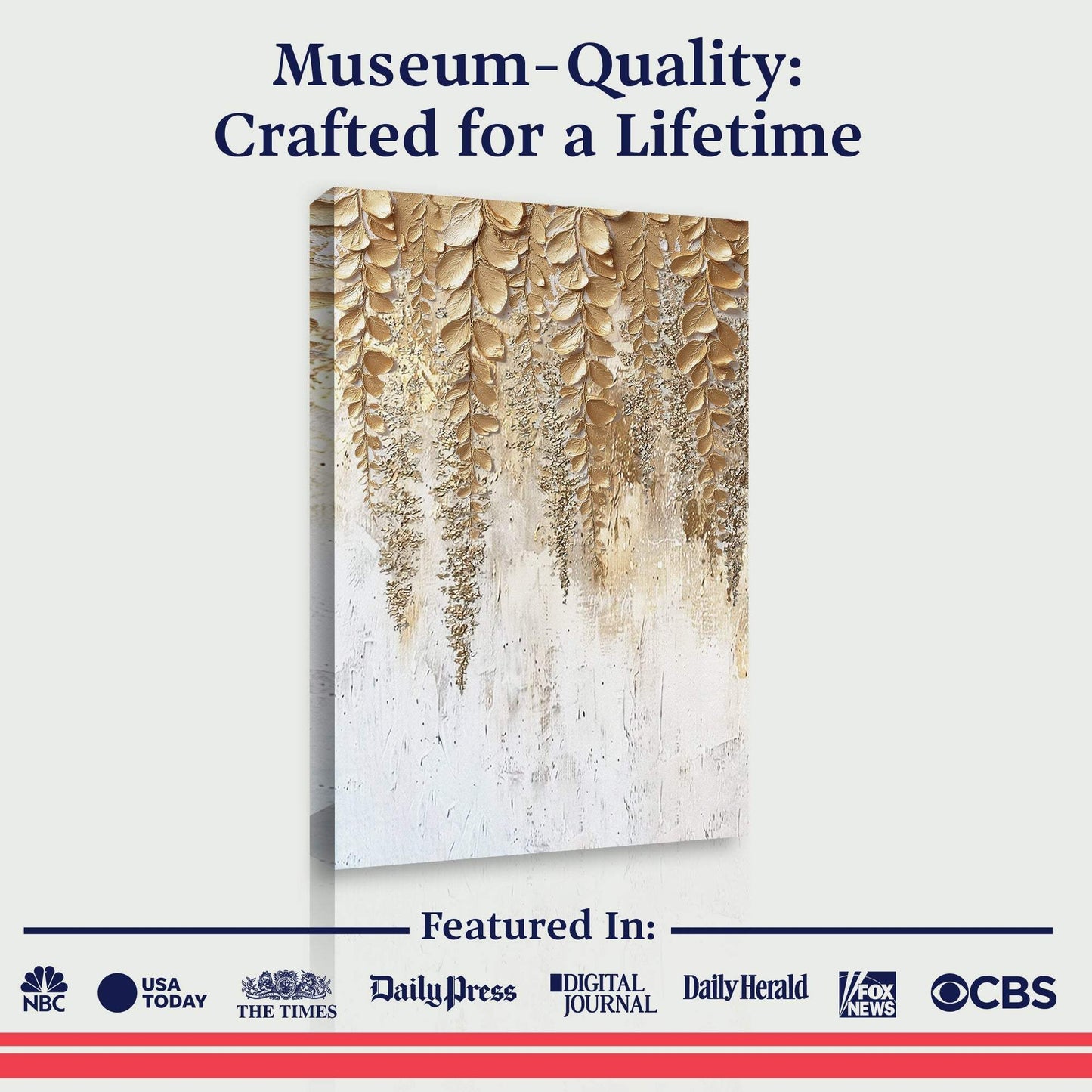 Golden Wisteria Wall Art - Tailored Canvases - Flyclothing LLC