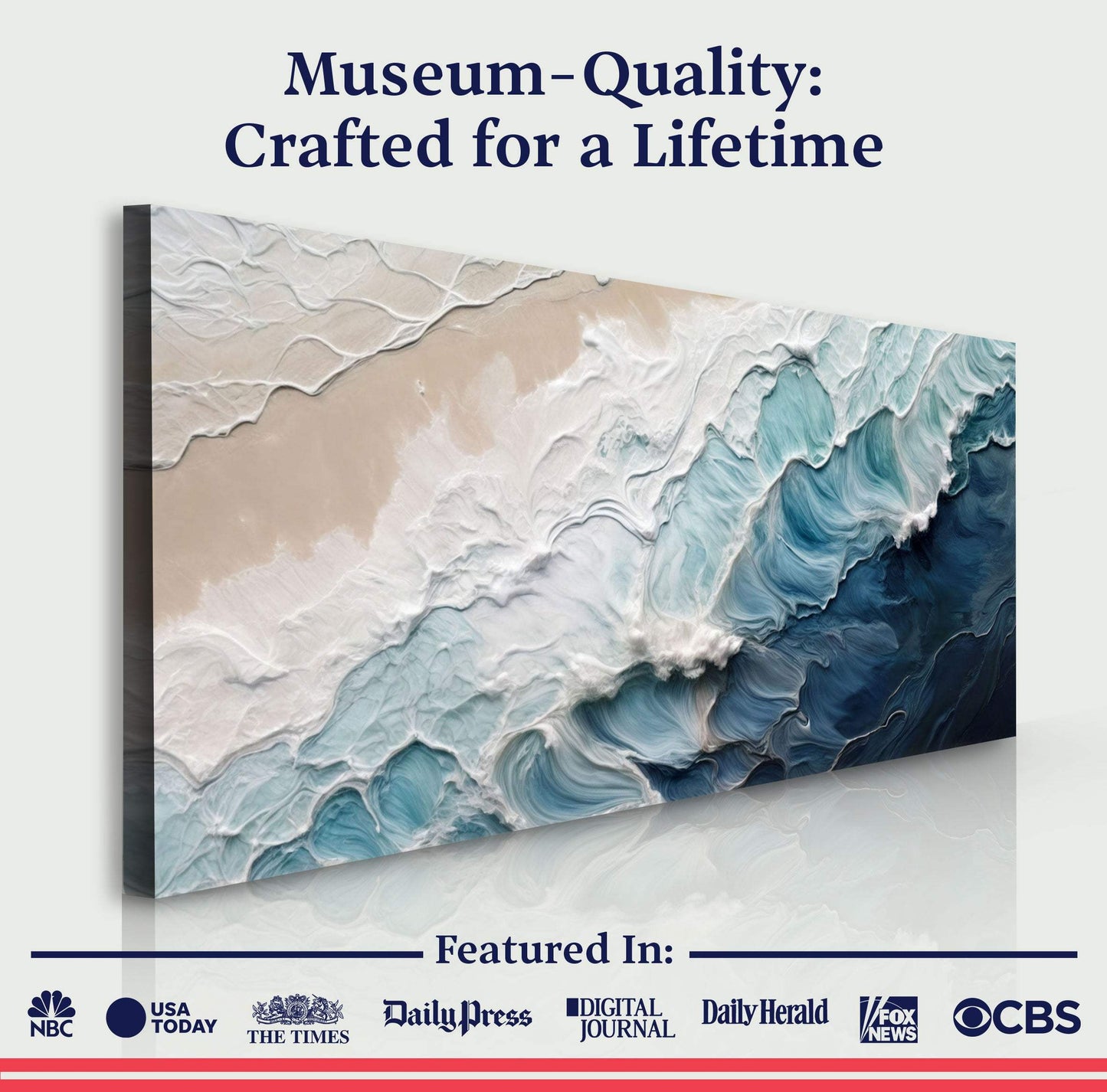 Crashing Coastal Waves Wall Art - Tailored Canvases - Flyclothing LLC