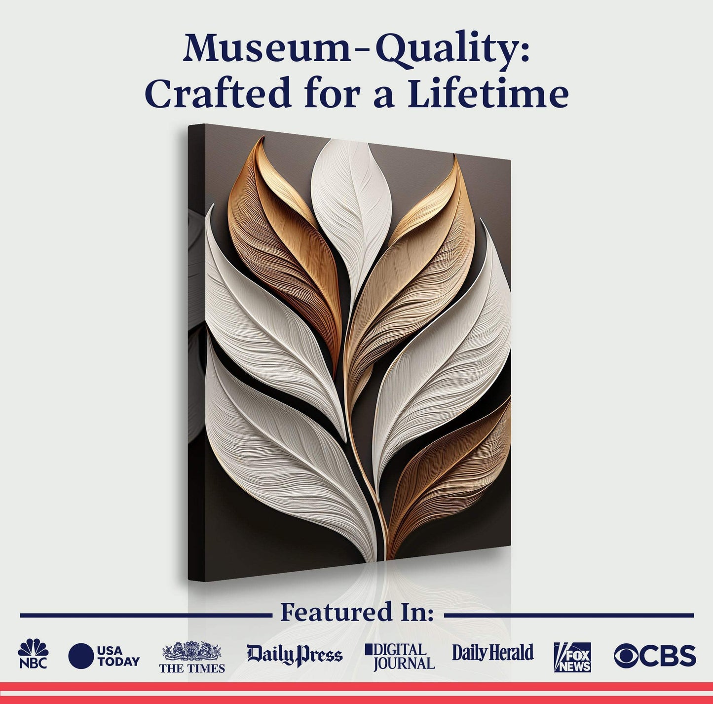 Elegant 3D Leaf Wall Art - Tailored Canvases - Flyclothing LLC