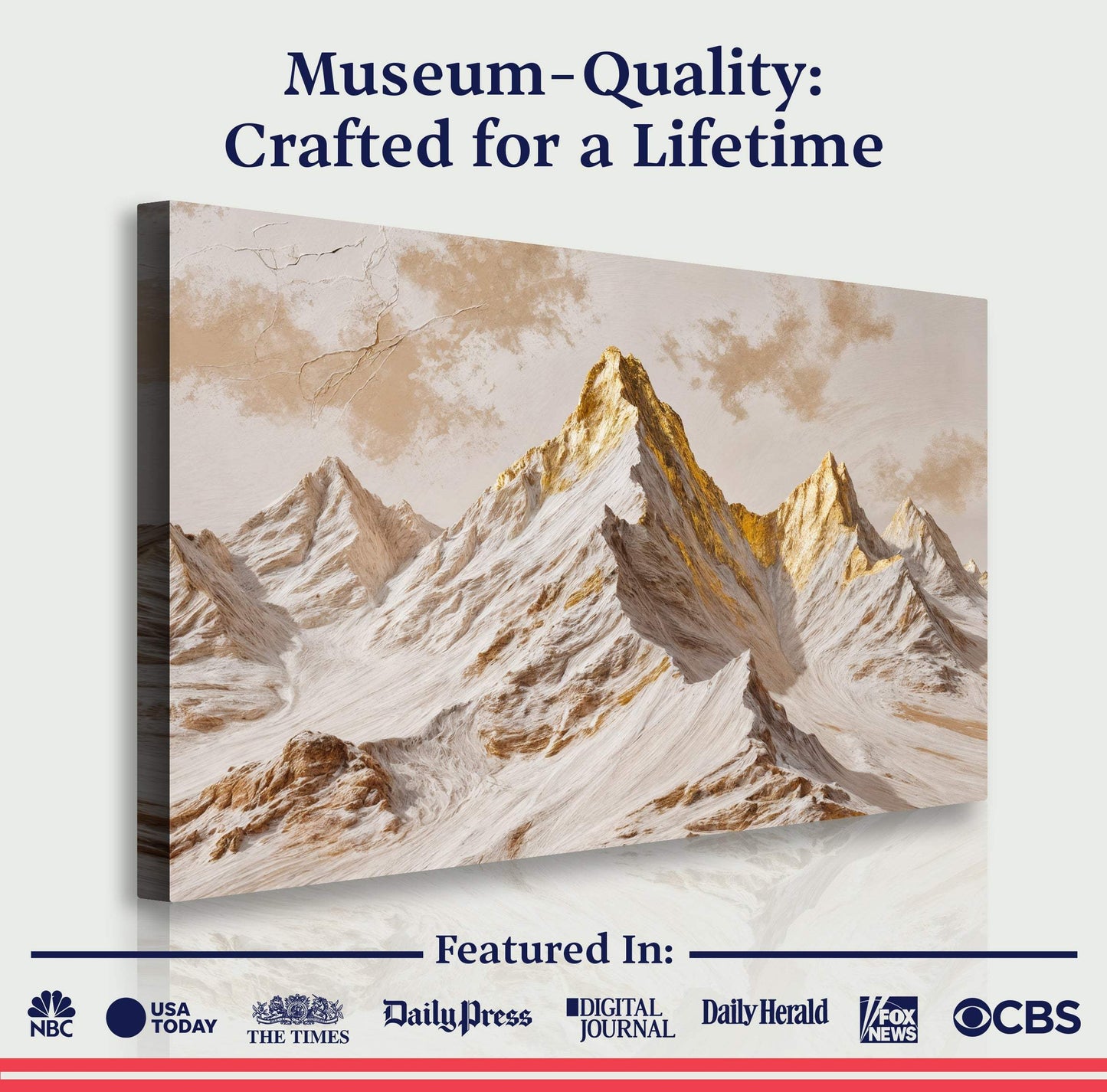 Golden Peaks Wall Art - Tailored Canvases - Flyclothing LLC