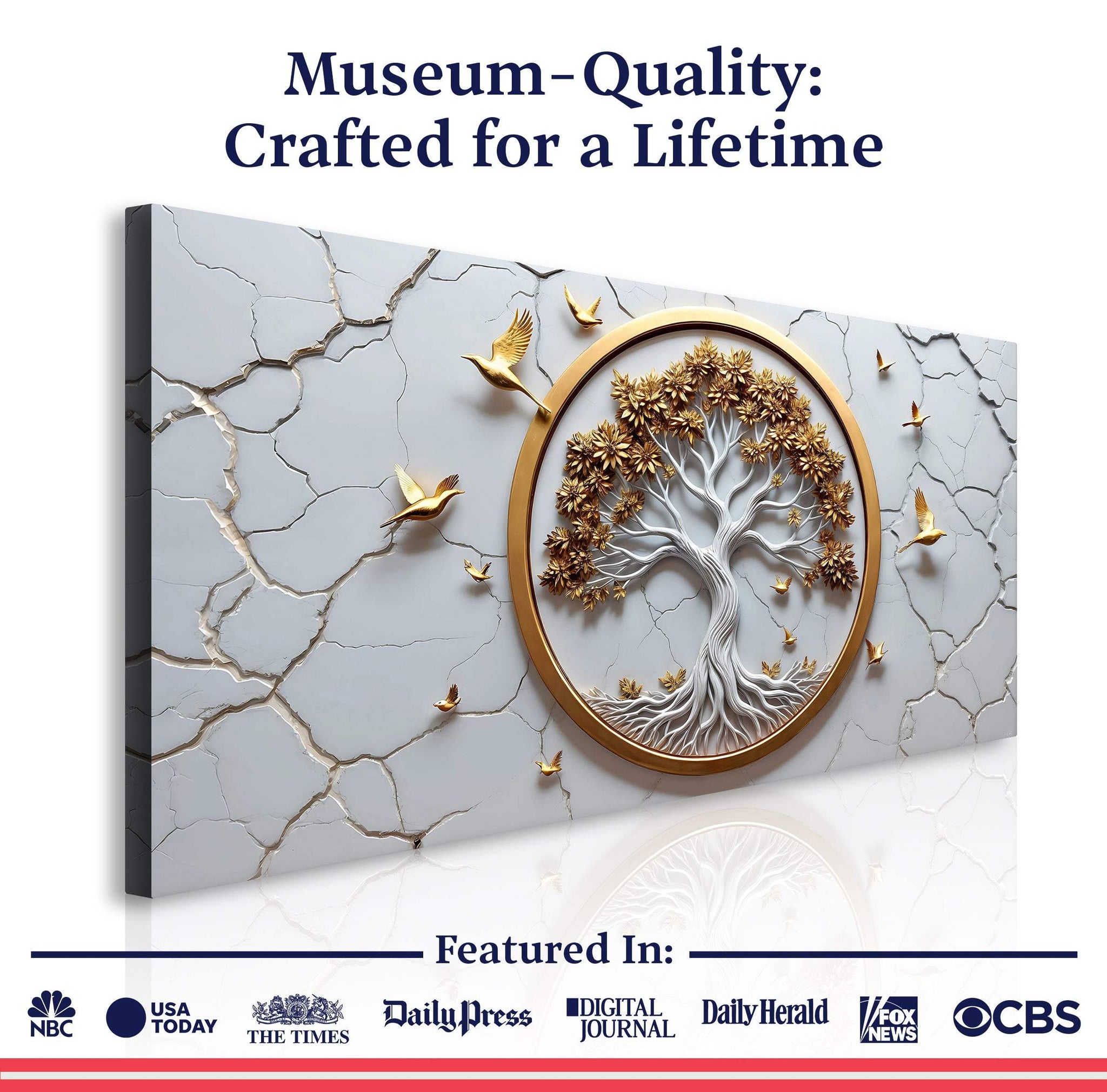 3D Celtic Tree of Life Wall Art - White - Tailored Canvases - Flyclothing LLC