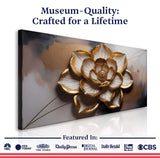 Golden Lotus Minimalist Abstract Wall Art - Tailored Canvases - Flyclothing LLC