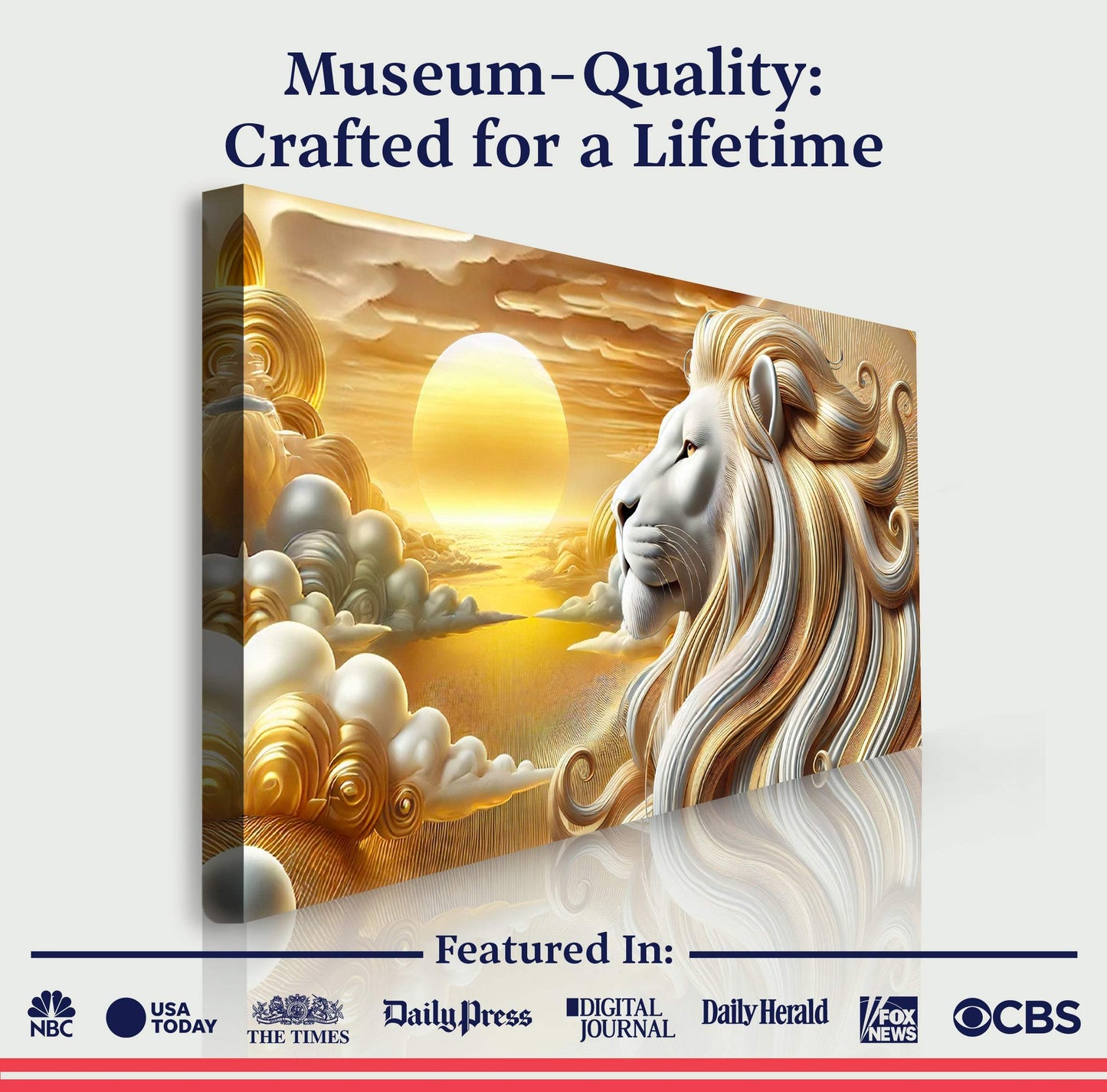 3D Majestic Lion Wall Art V - Tailored Canvases - Flyclothing LLC