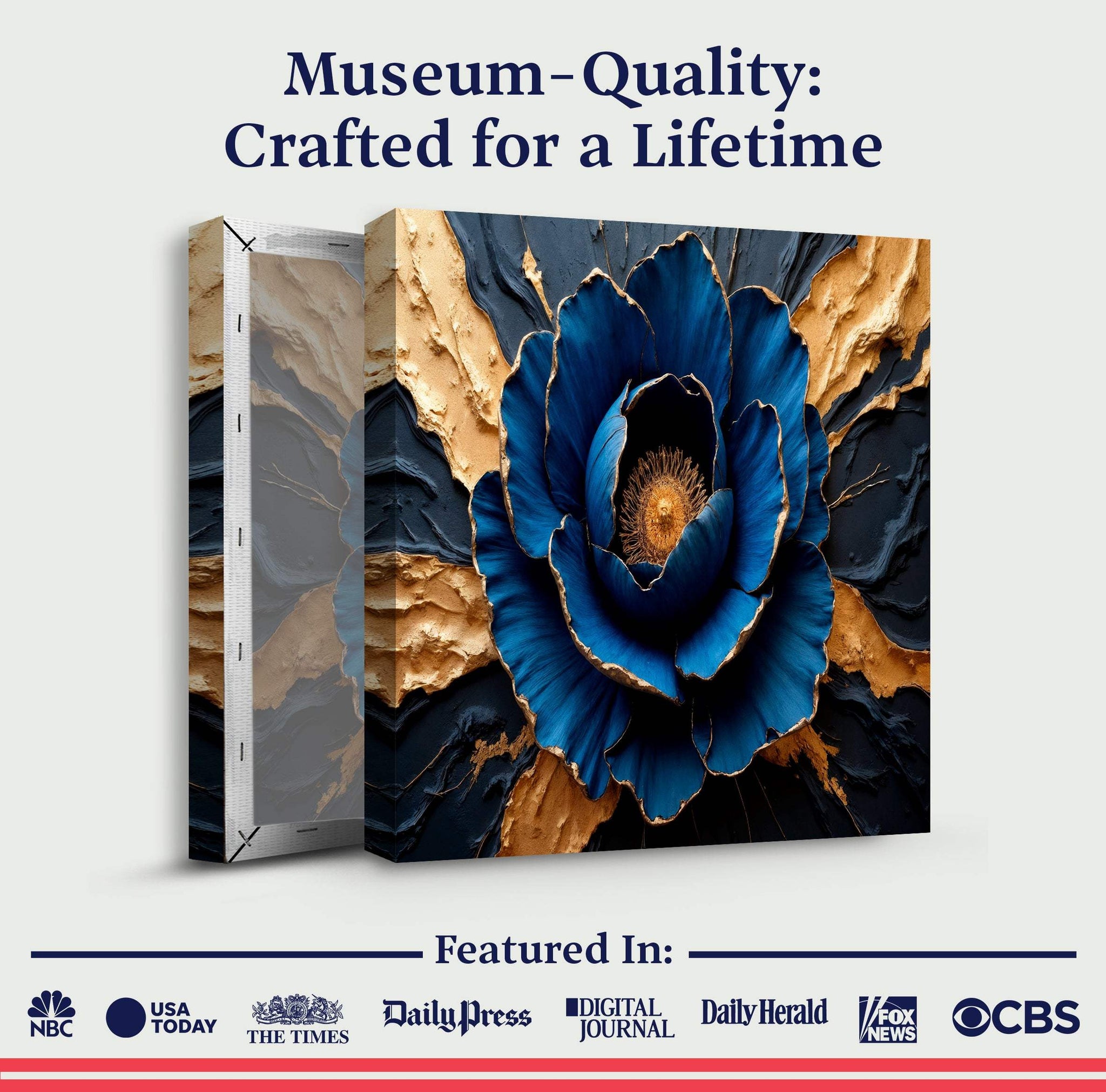 Sapphire Bloom Wall Art - Tailored Canvases - Flyclothing LLC