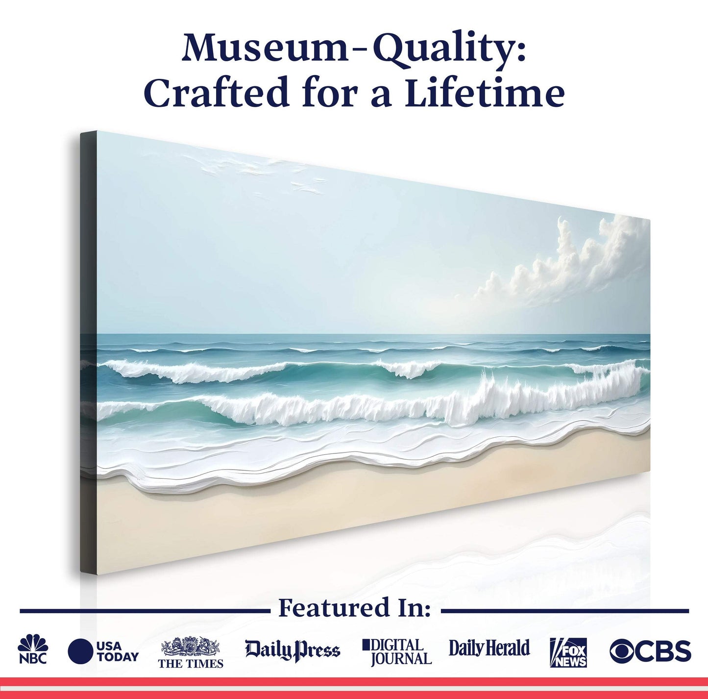 Serene Ocean Wave Coastal Wall Art XIV - Tailored Canvases - Flyclothing LLC