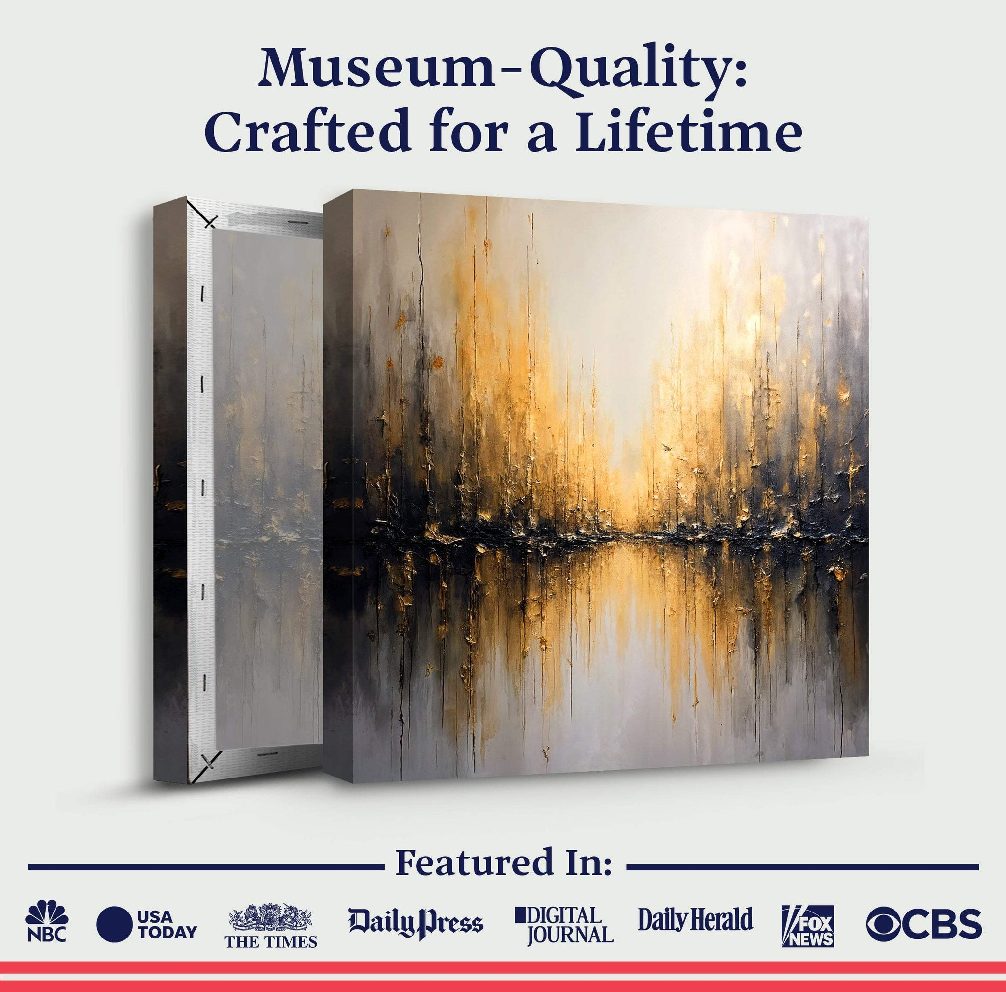 Golden Reflections Abstract Wall Art - Tailored Canvases - Flyclothing LLC