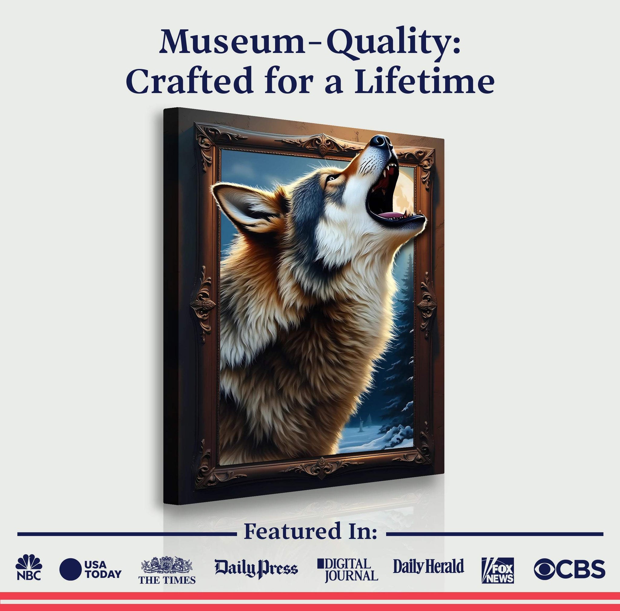 3D Wolf Wall Art - Tailored Canvases - Flyclothing LLC