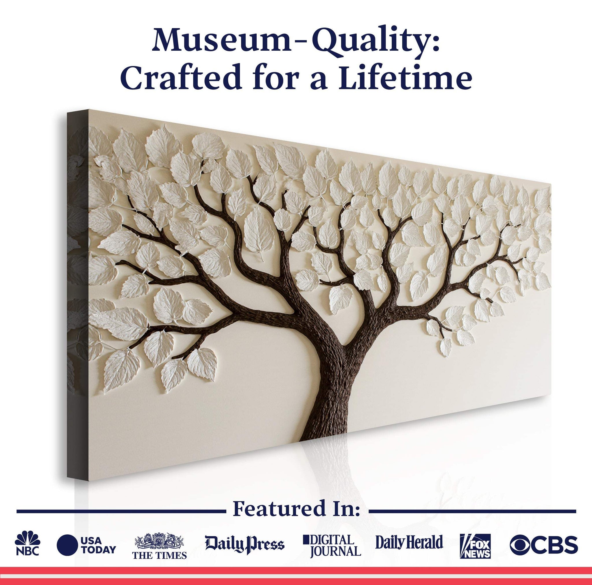 Ivory Canopy Tree Wall Art - Tailored Canvases - Flyclothing LLC