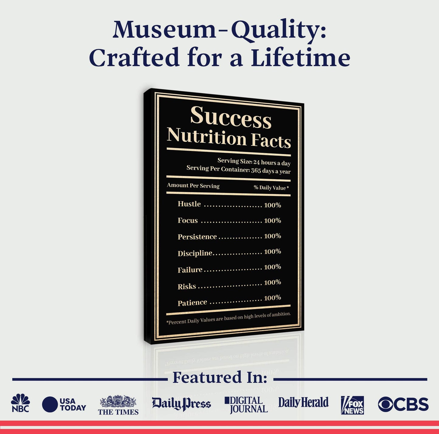 Ingredients For Success Motivational Wall Sign - Tailored Canvases - Flyclothing LLC
