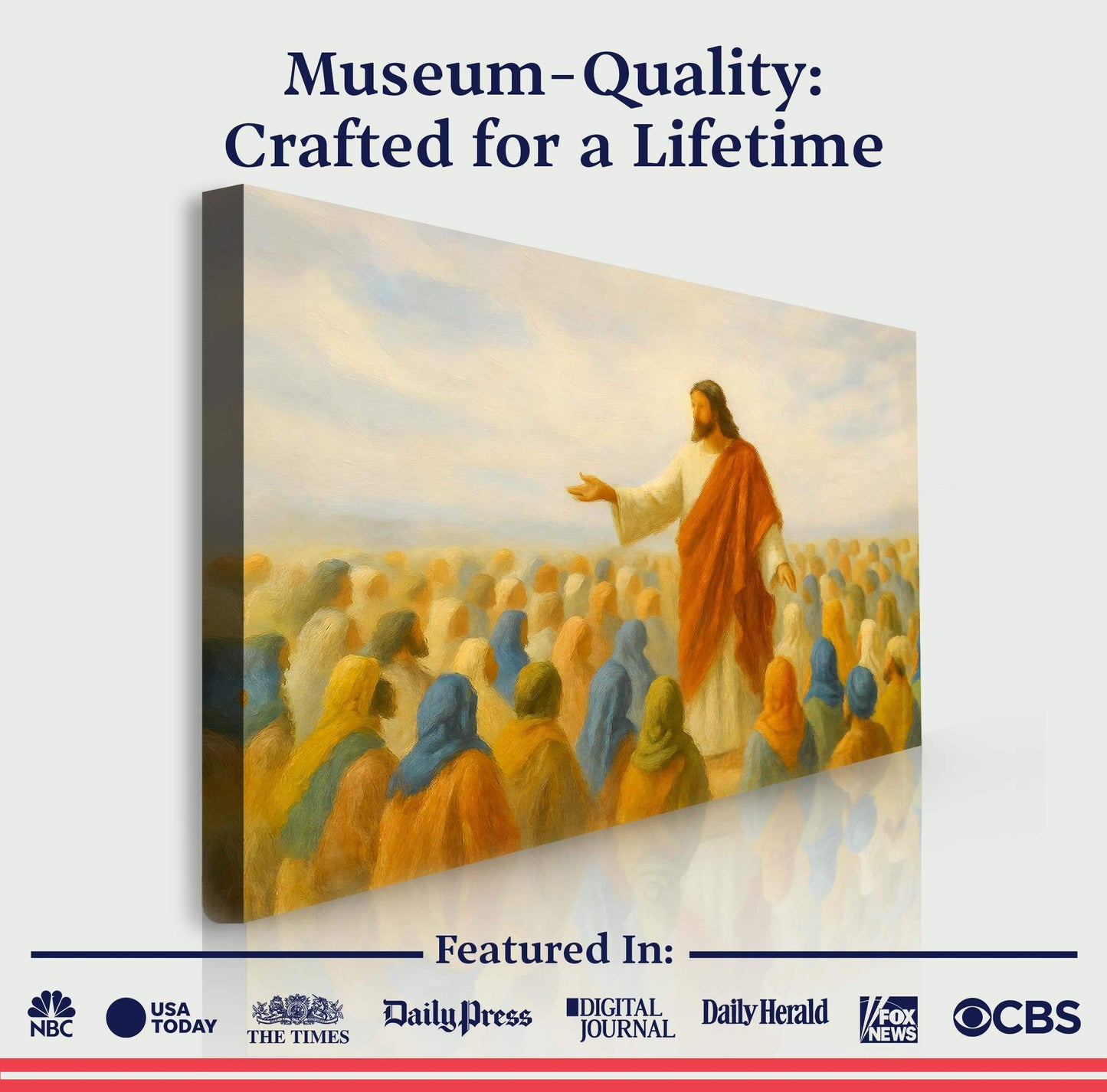 Jesus Speaking To Crowd Faith Wall Art II - Tailored Canvases - Flyclothing LLC