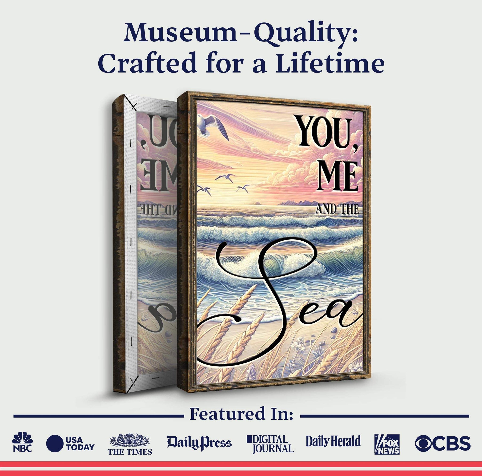 You Me and the Sea Coastal Sign - Tailored Canvases - Flyclothing LLC